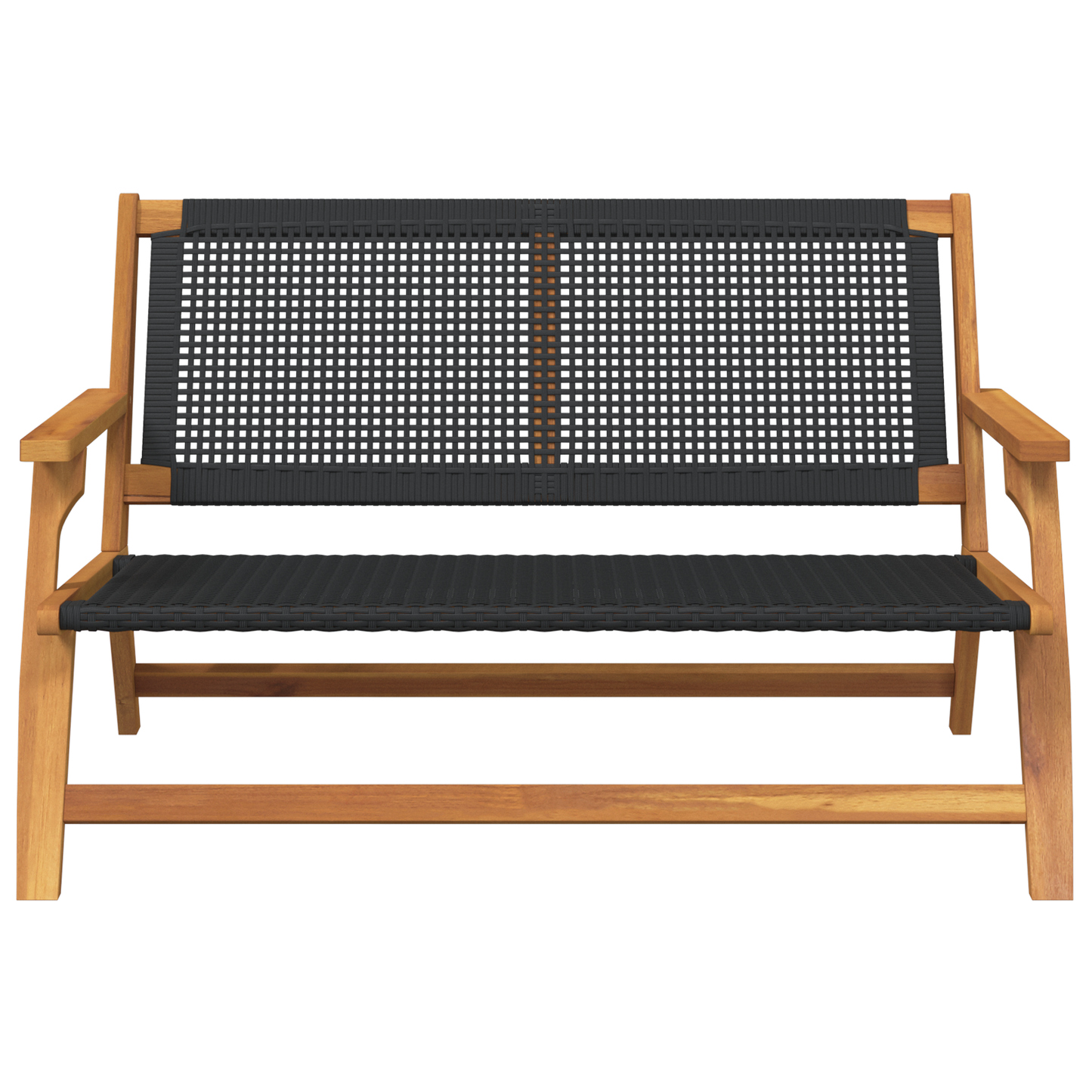 Sort Havebænk 122X76X73,5 Cm I Solidt Akacietræ
