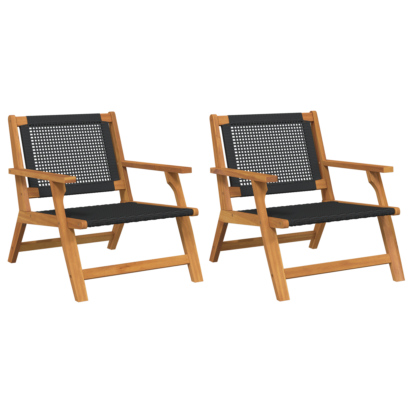 Havemøbler 2 Stk Sort 76X67X73.5 Cm Solid Akacietræ