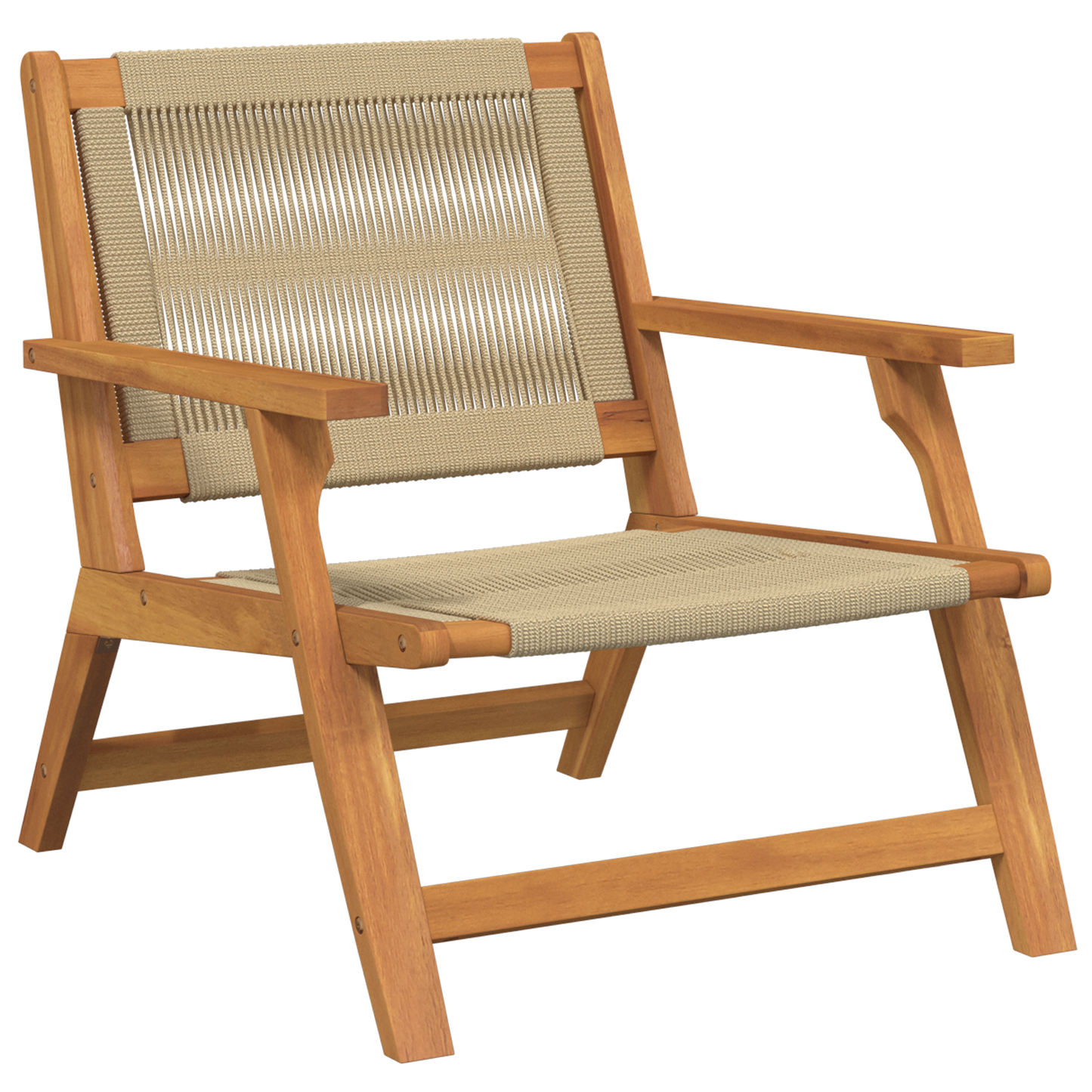 Havestole 2 Stk Beige 67X77X73 Cm Massivt Akacietræ