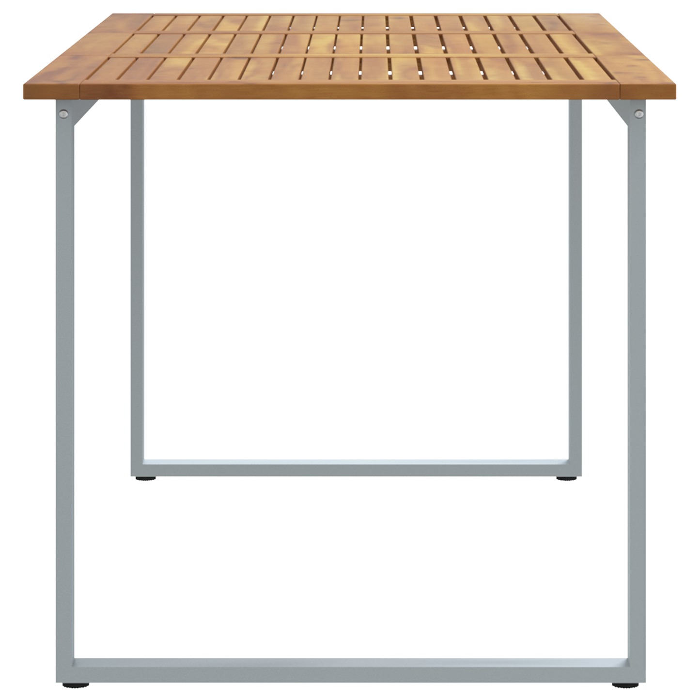 Udendørs Spisebord Grå 160X80X75 Cm Stål&Massivt Acaciatræ