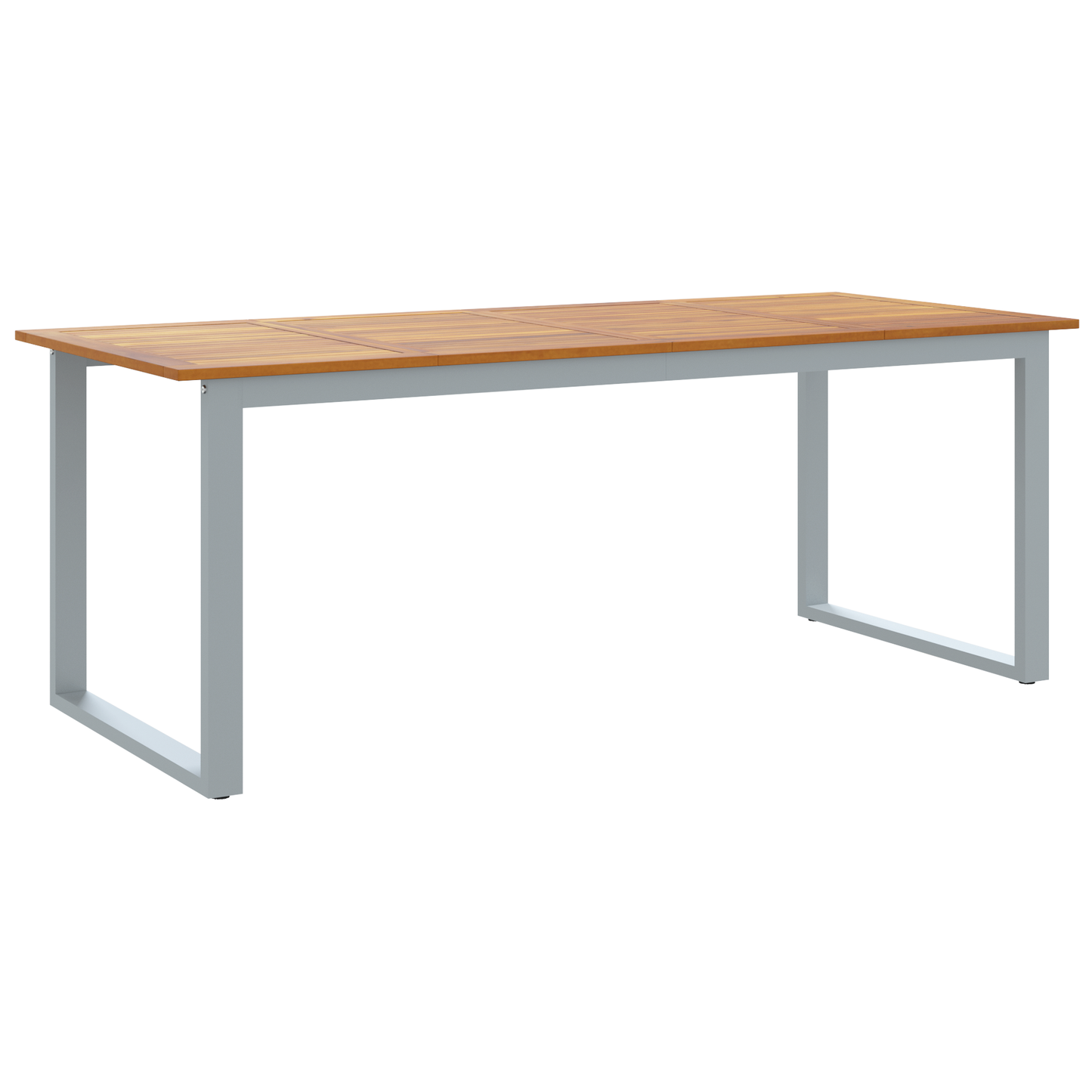 Udendørs Spisetabel Grå 200X90X75 Cm Stål & Massivt Akacietræ