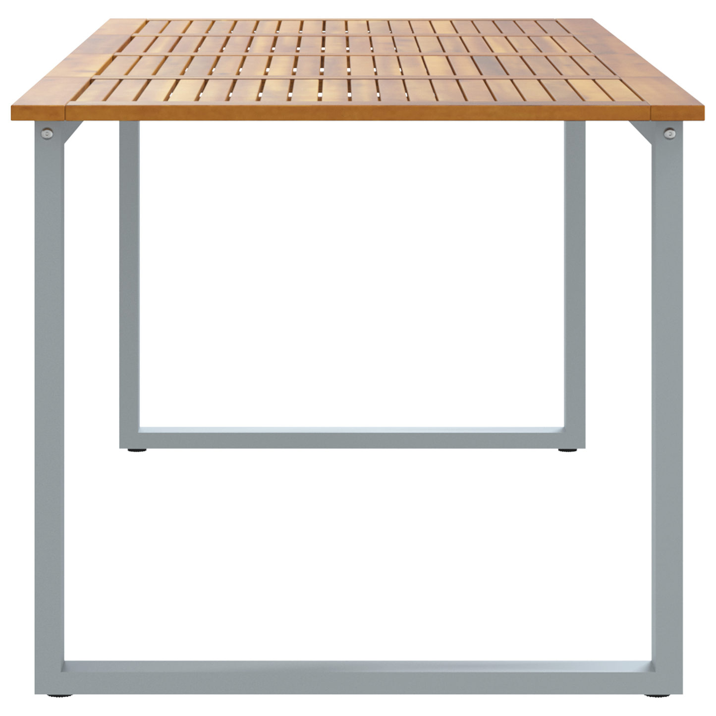 Udendørs Spisetabel Grå 200X90X75 Cm Stål & Massivt Akacietræ