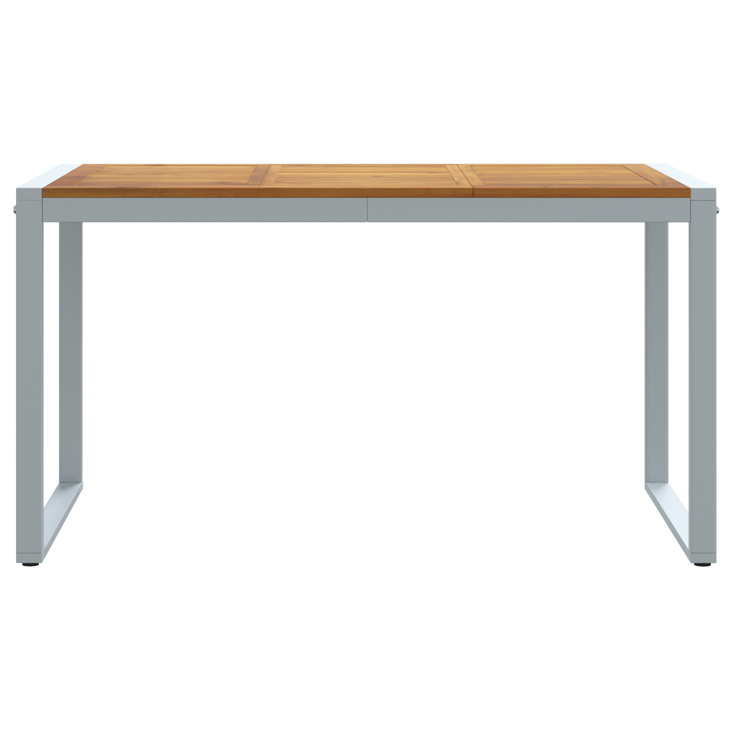 Udendørs Spisebord Grå 140X80X75 Cm Stål Og Massivt Akacie