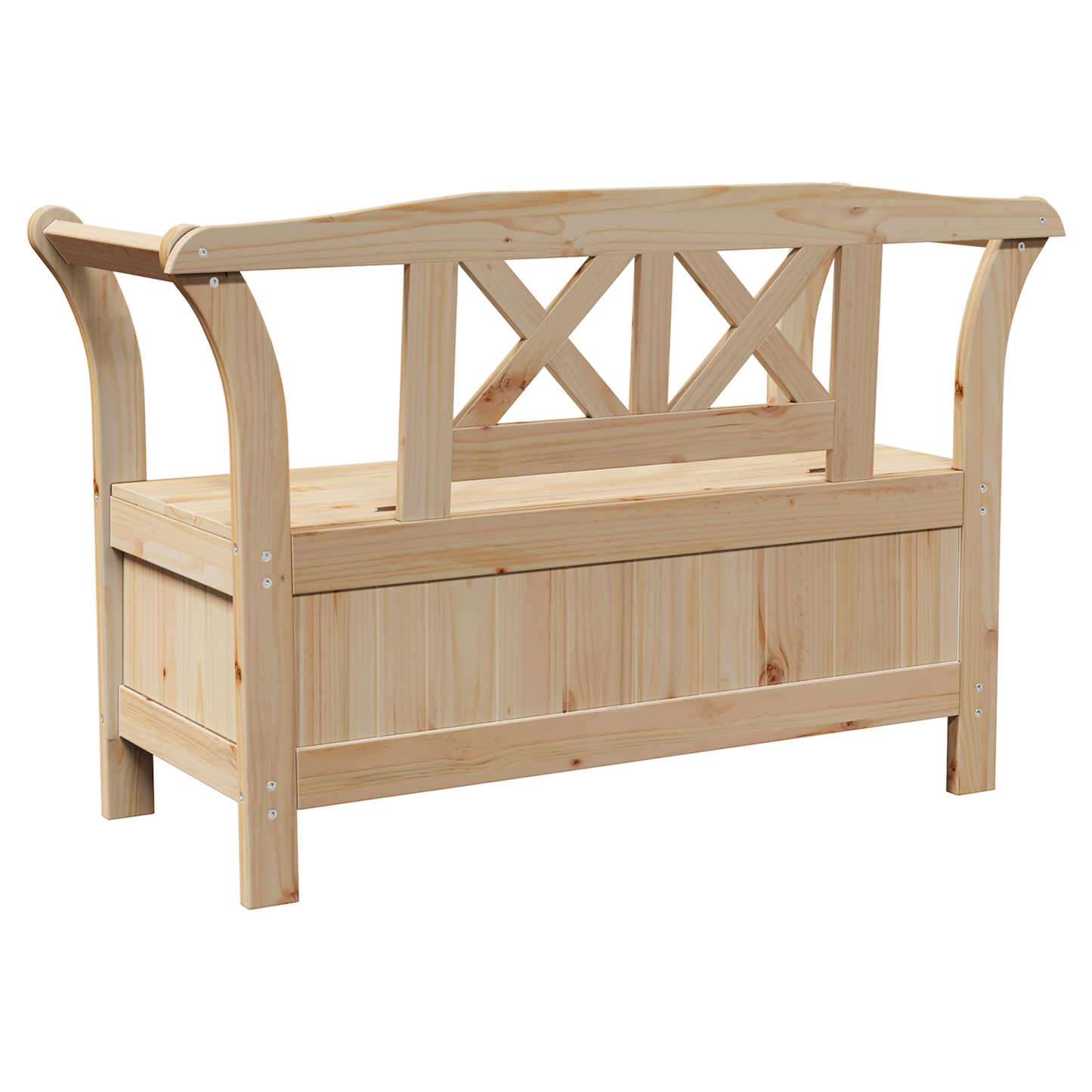Haveopbevaringsbænk 119X76X44 Cm Massivt Fyrretræ