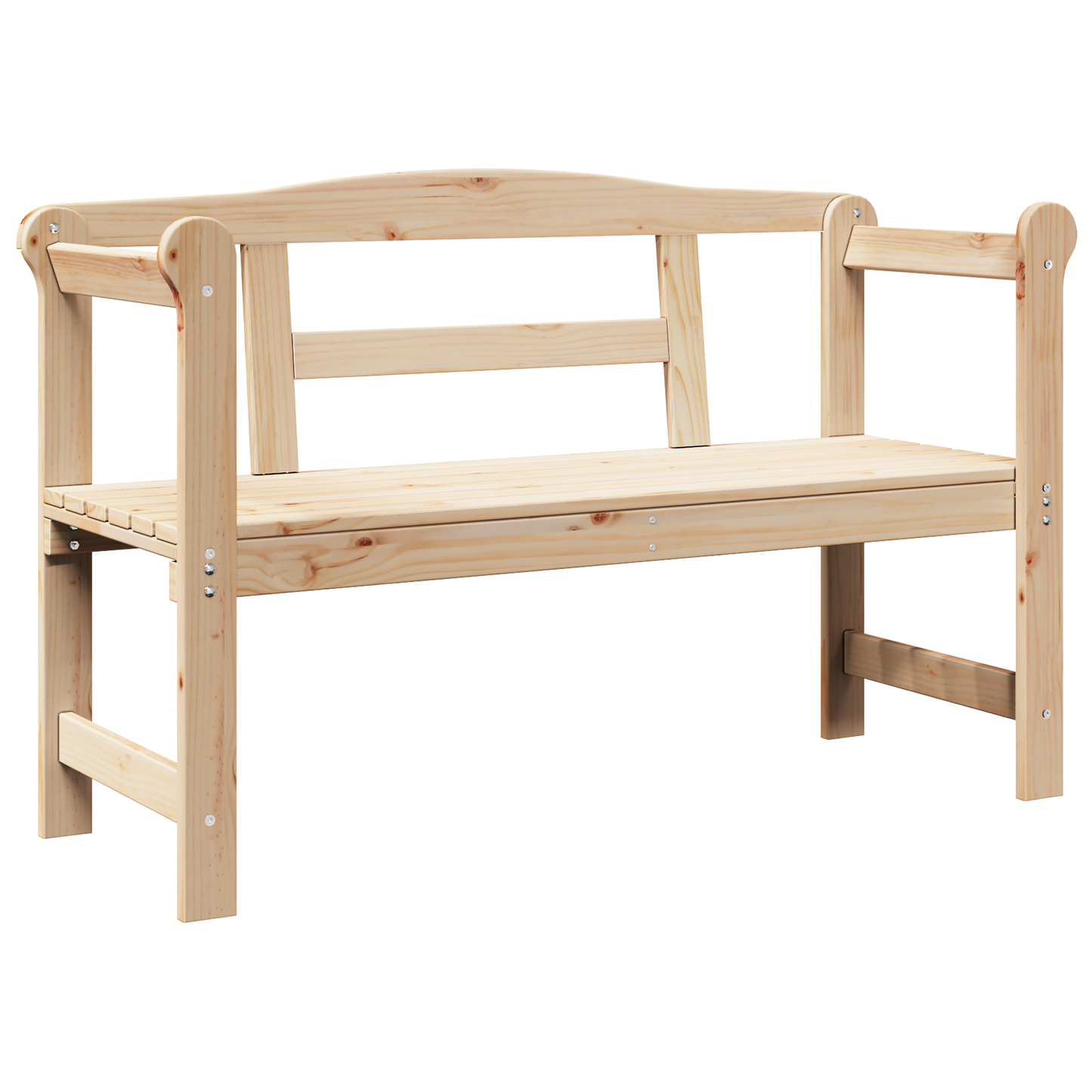 Udendørs Bænk 119X76X44 Cm Massivt Fyrretræ