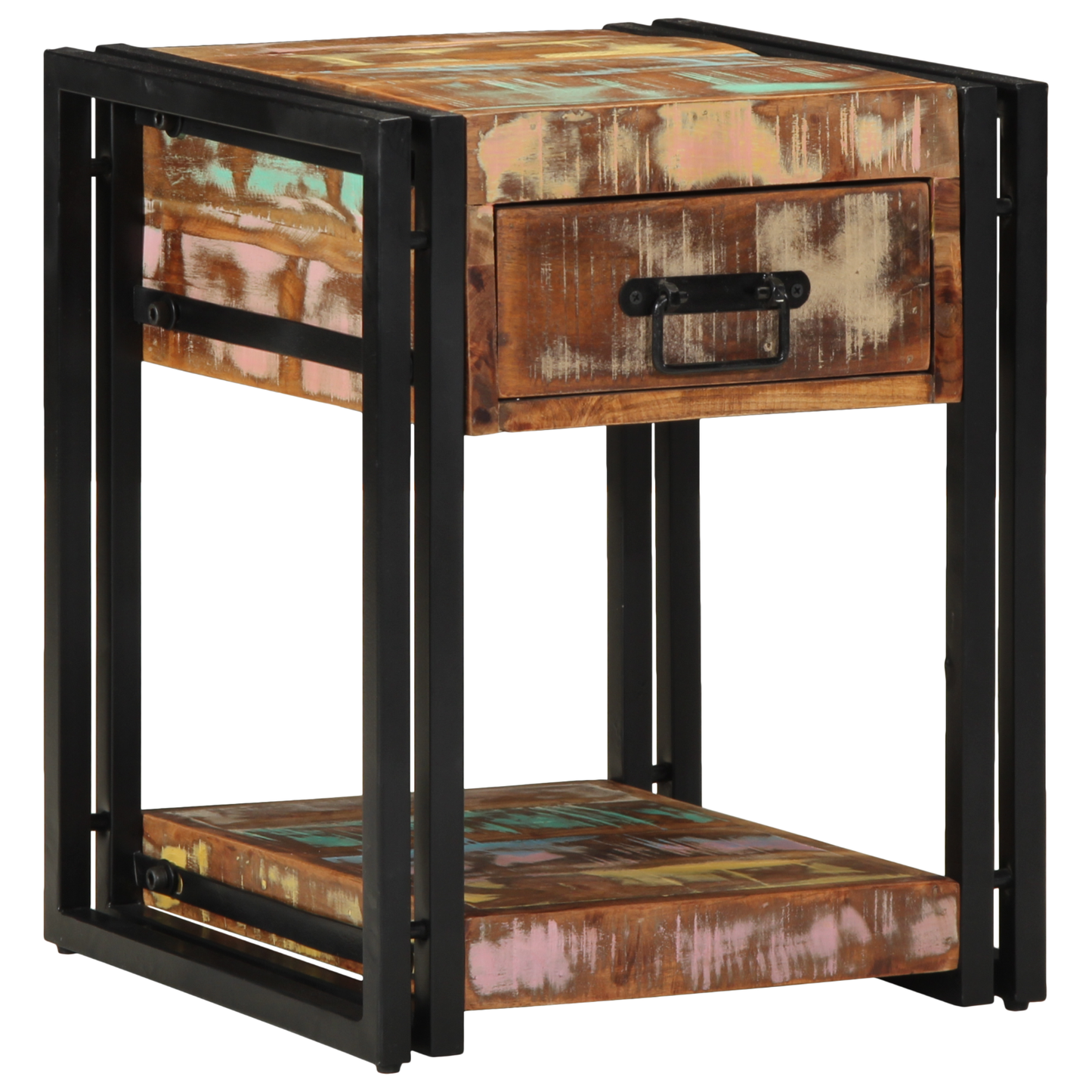 Natborde 2 Stk 40X40X50 Cm Massivt Genbrugstræ
