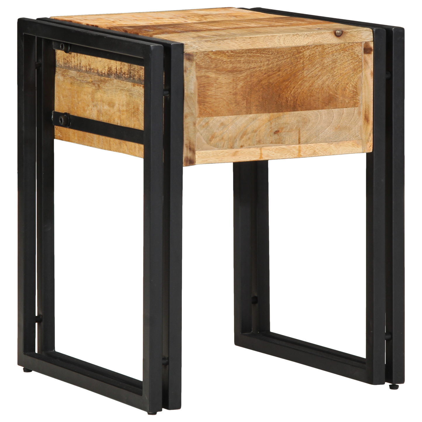 Sidebord 40X40X50 Cm Solid Groft Træ Mango