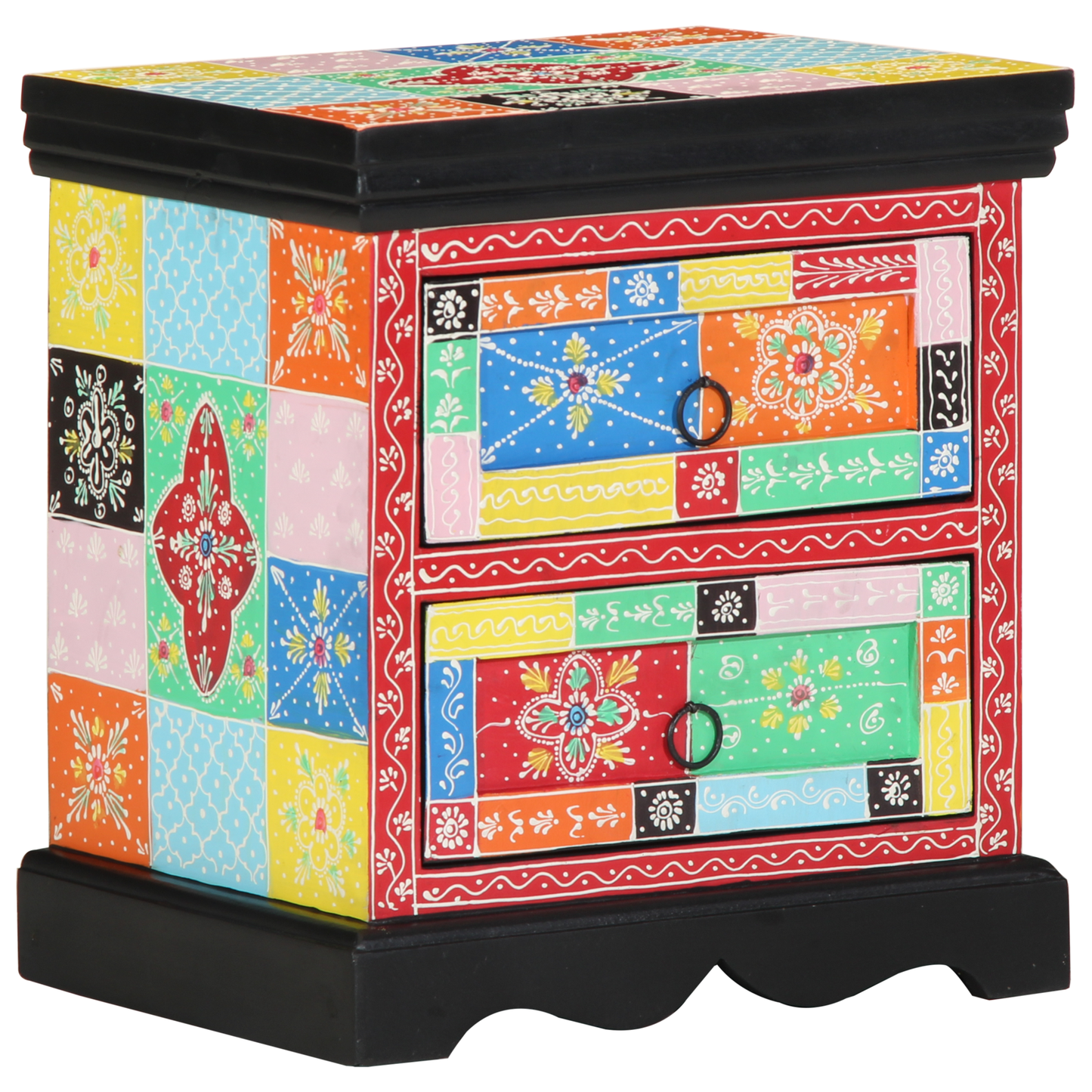 Sengebord 2 Stk Flerfarvet 40X35X45 Cm Ingeniørtræ