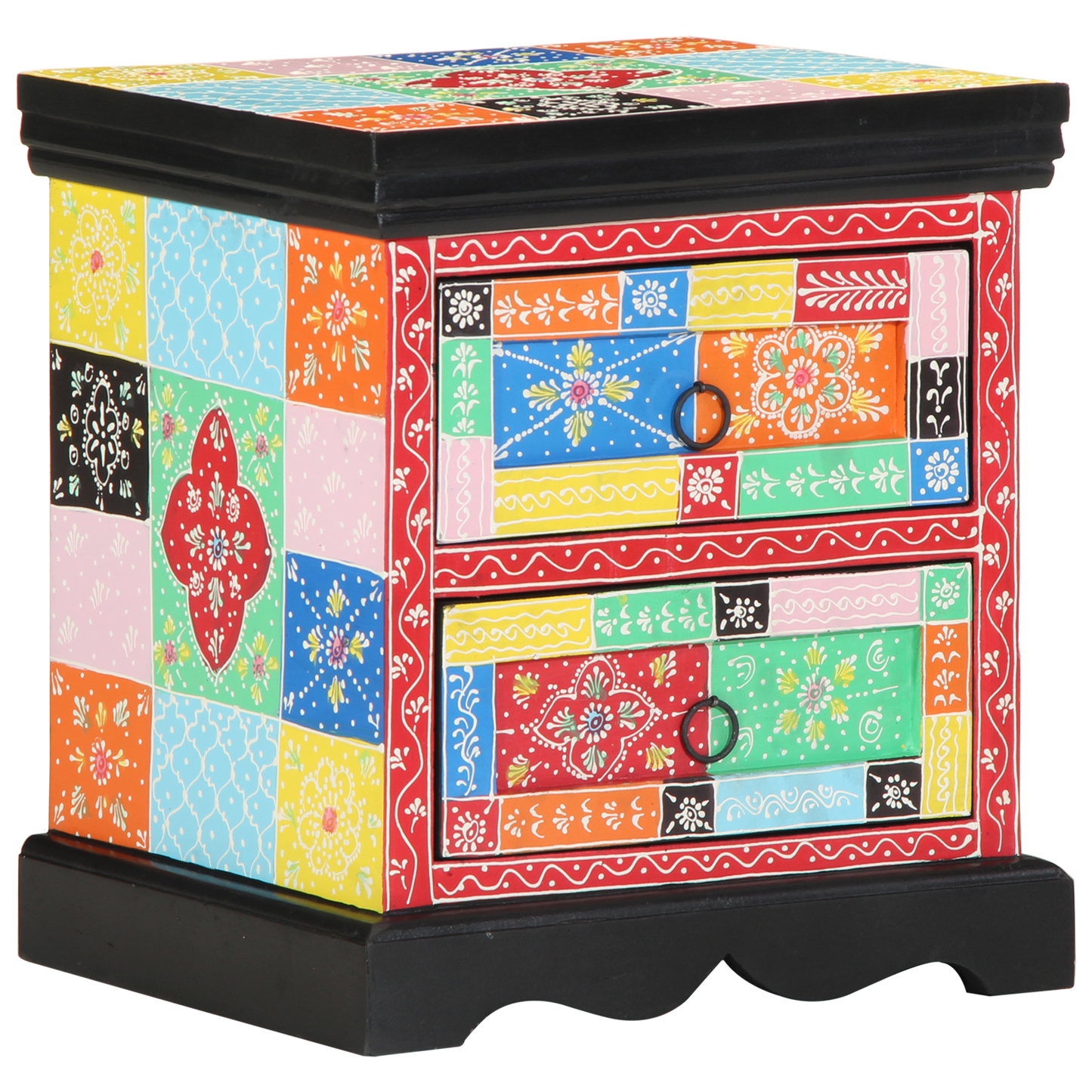Sengebord 2 Stk Flerfarvet 40X35X45 Cm Ingeniørtræ