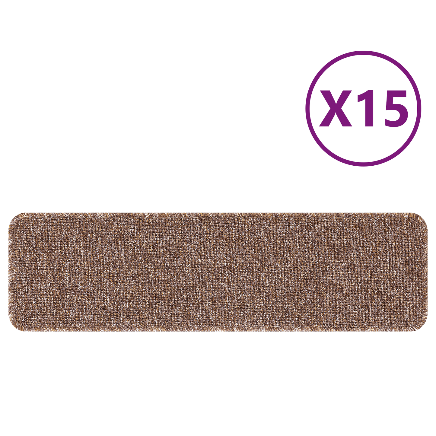 Skridsikre Trappemåtter 15 Dele Brun 75 X 20 Cm Pp