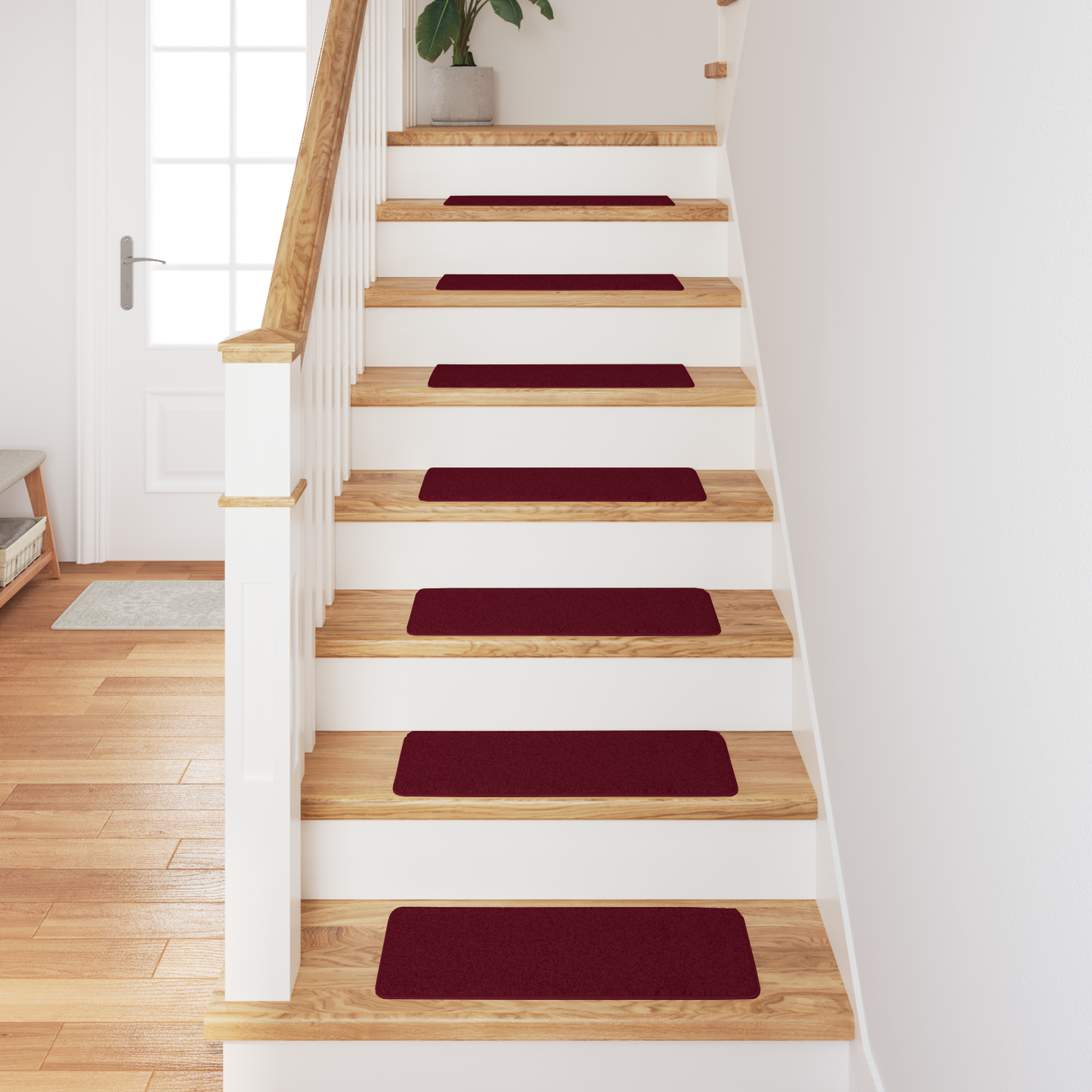 Skridsikre Trappemåtter 15 Dele Bordeaux 60 X 25 Cm Pp