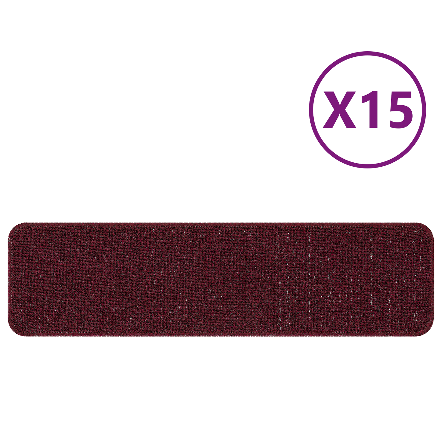 Skridsikre Trappemåtter 15 Dele Bordeaux 75 X 20 Cm Pp