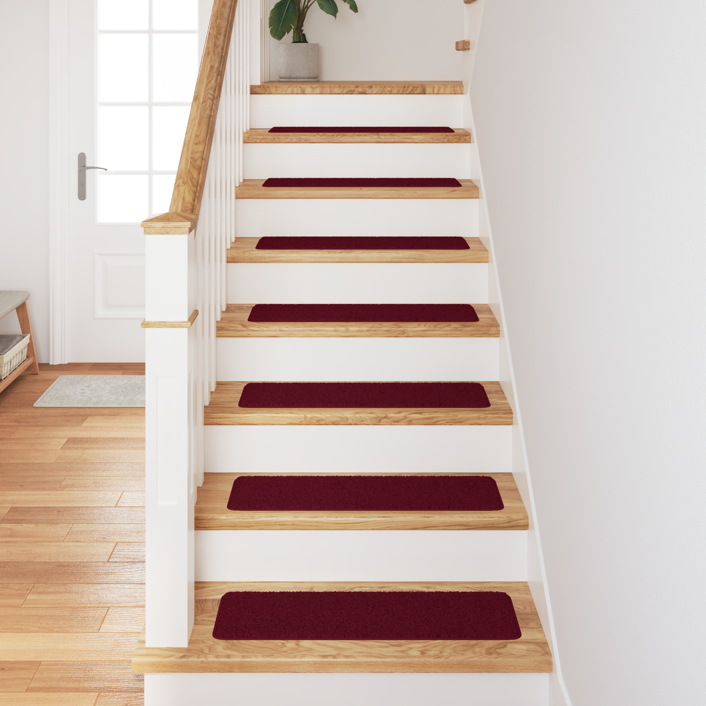 Skridsikre Trappemåtter 15 Dele Bordeaux 75 X 20 Cm Pp