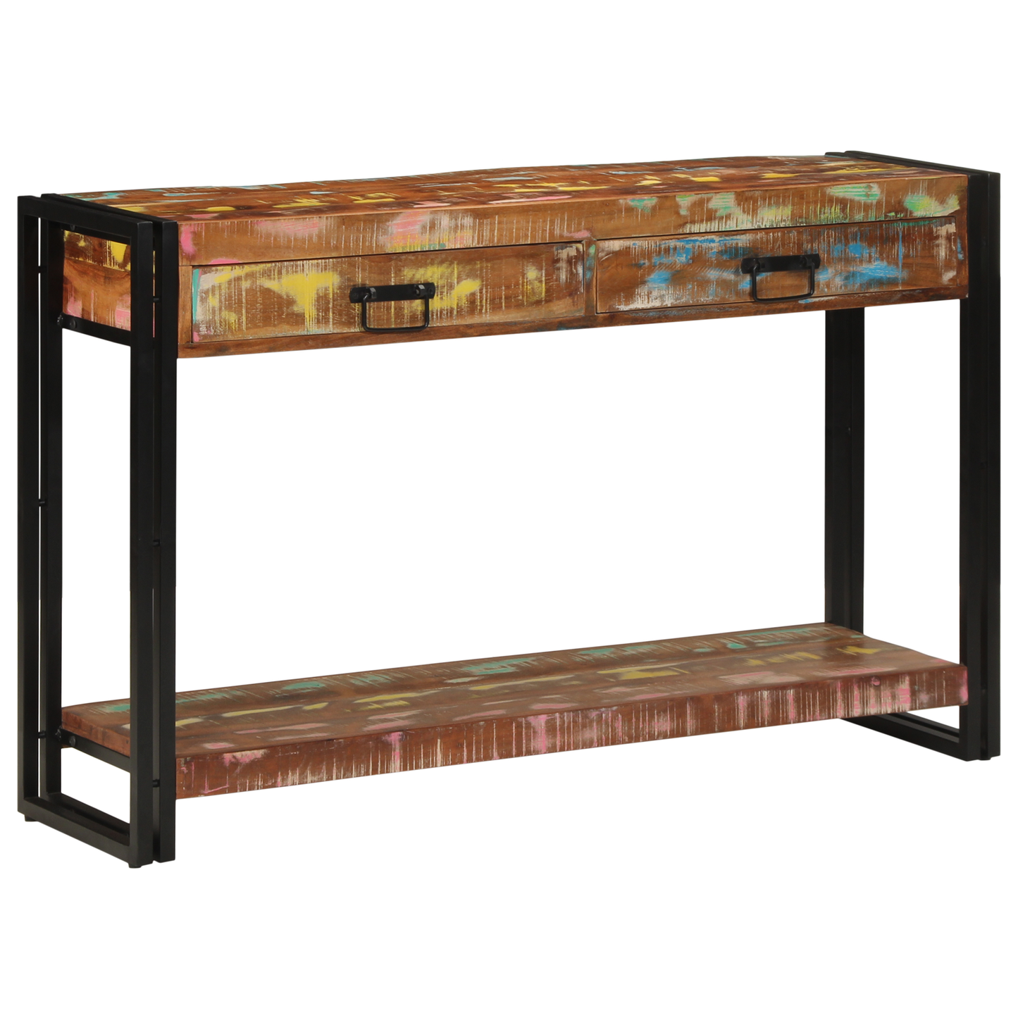 Konsolbord Flerfarvet 120X33X75 Cm Massivt Genbrugstræ