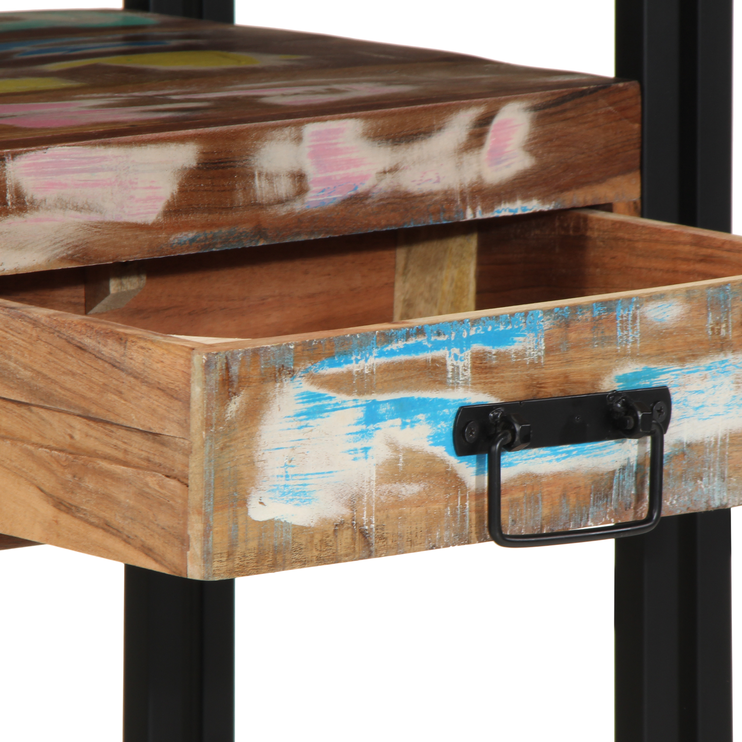 Endeborde Flerfarvet 90X33X75 Cm Solid Genbrugstræ & Metal