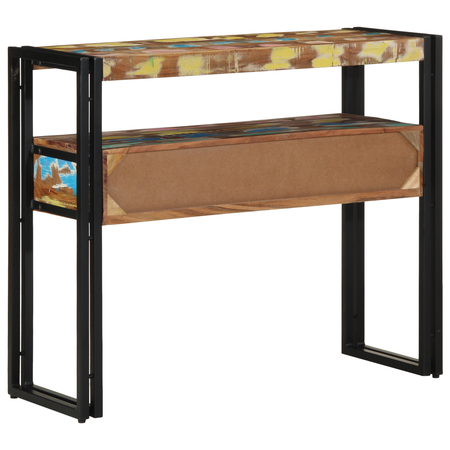 Endeborde Flerfarvet 90X33X75 Cm Solid Genbrugstræ & Metal