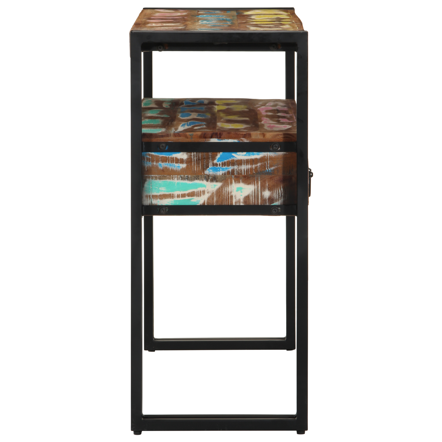 Endeborde Flerfarvet 90X33X75 Cm Solid Genbrugstræ & Metal