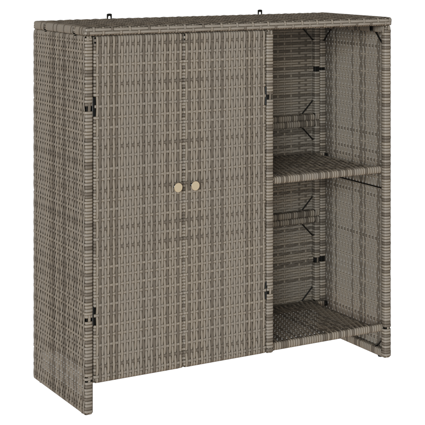 Opbevaringsskab Grå 100X36X102 Cm Rattan