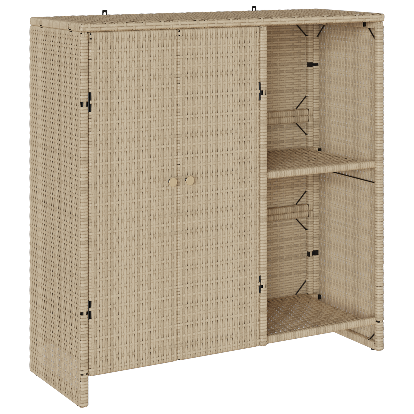 Opbevaringsskab Beige 100X36X102 Cm Rattan