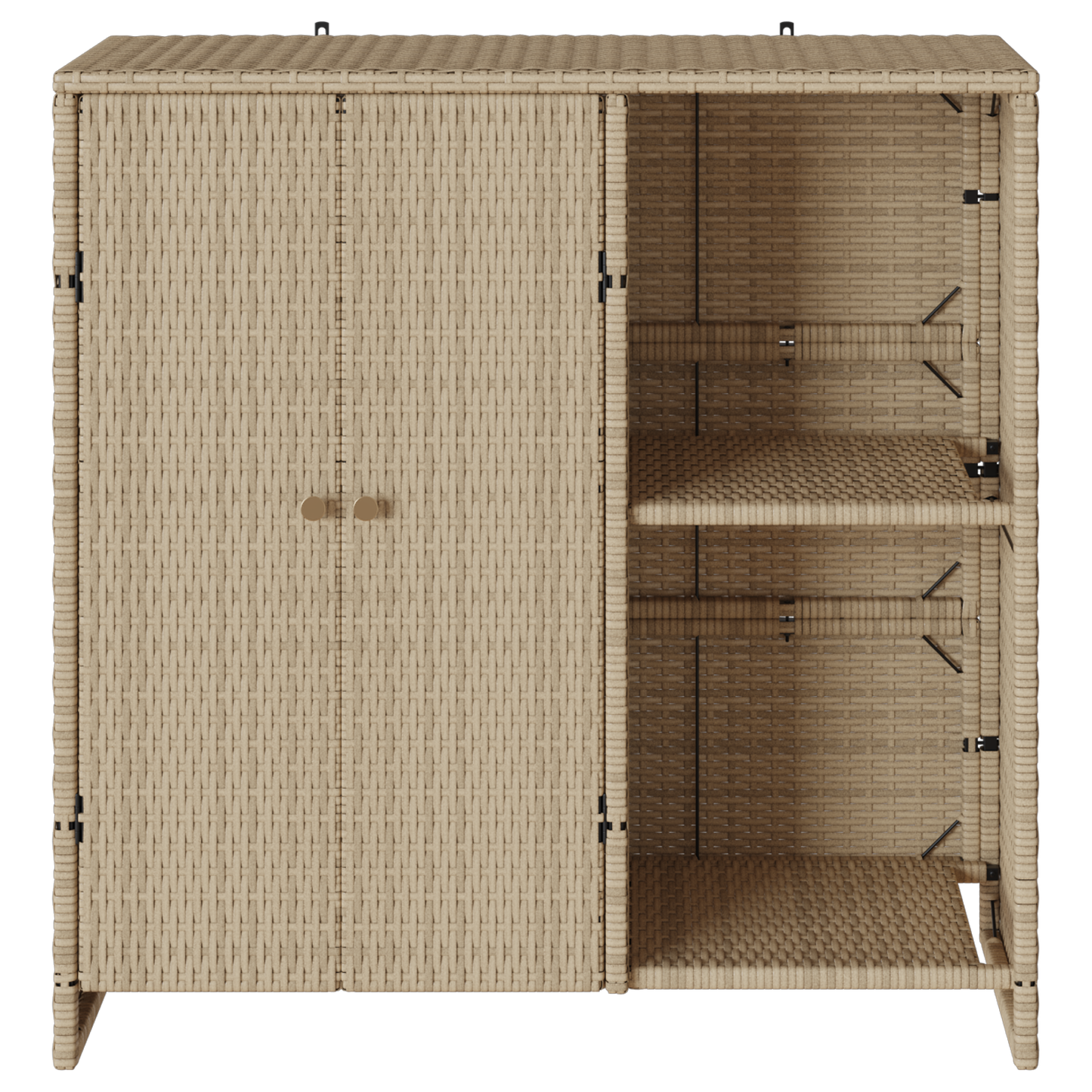 Opbevaringsskab Beige 100X36X102 Cm Rattan