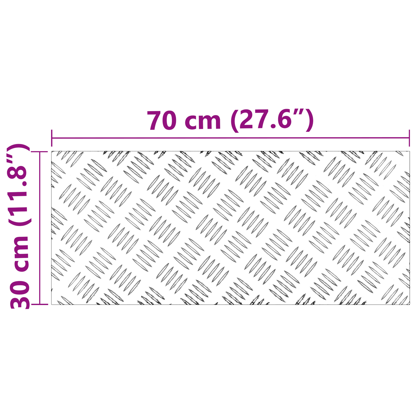 Checker Plader 2 Dele Sølv 70 X 30 Cm Aluminium