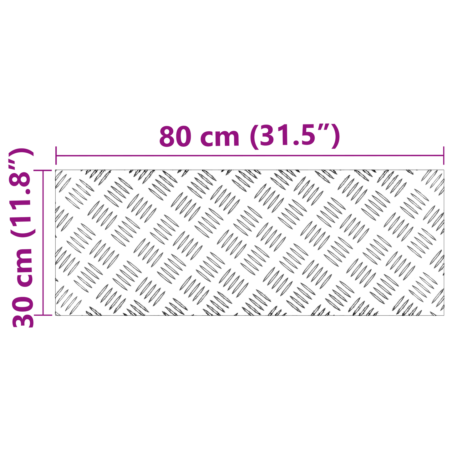 Checker Plader 4 Dele Sølv 80 X 30 Cm Aluminium