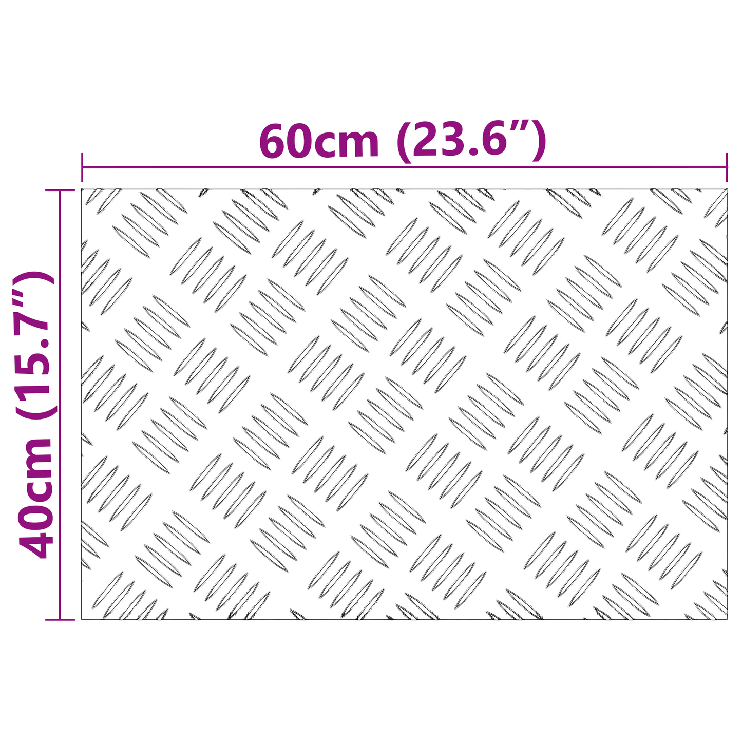 Checker Plader 4 Dele Sølv 60 X 40 Cm Aluminium