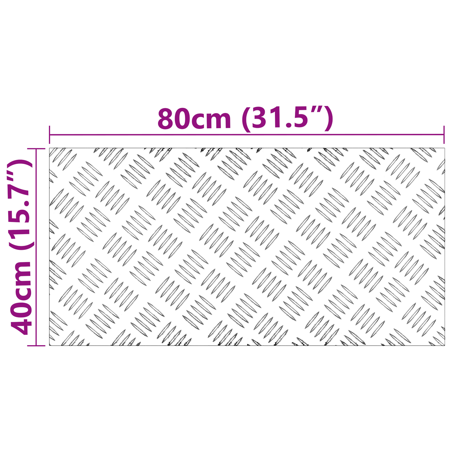 Checker Plader 2 Dele Sølv 80 X 40 Cm Aluminium