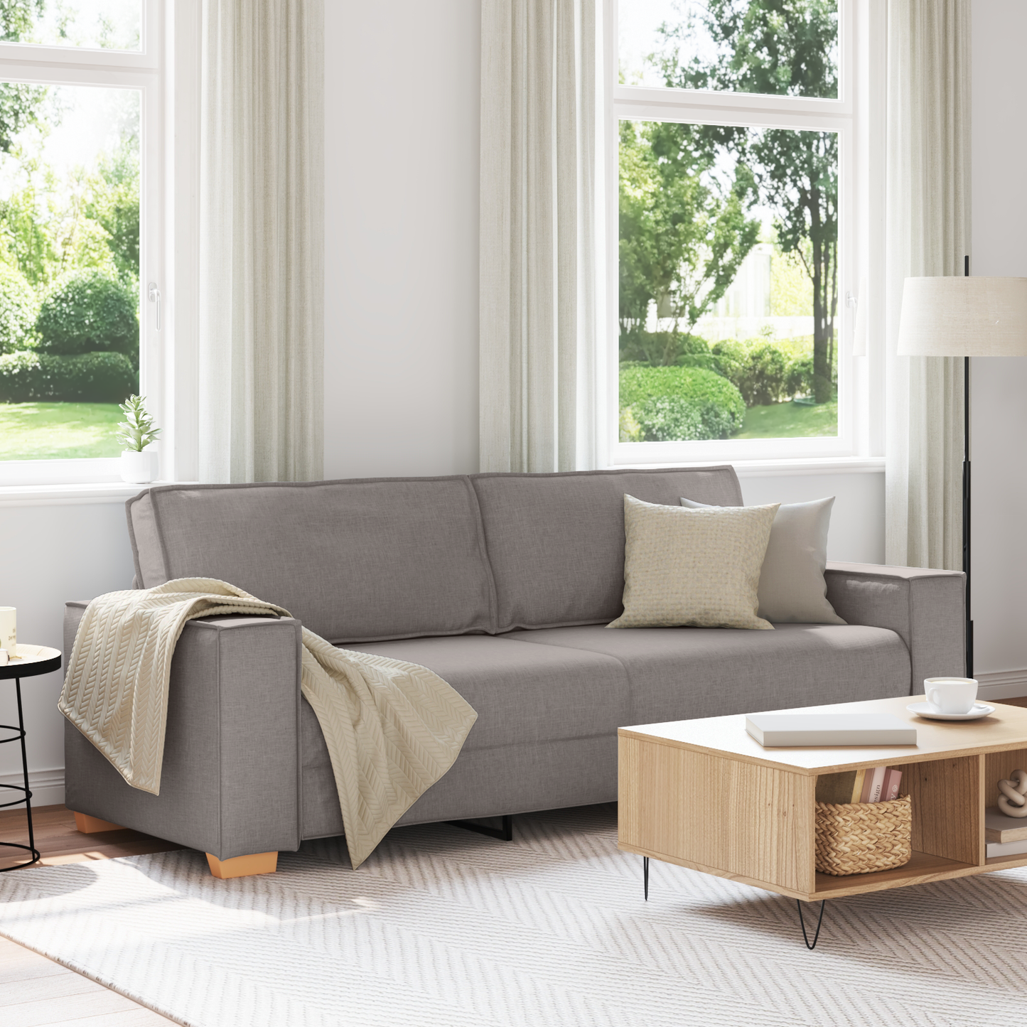 Sofastol Lysegrå 60 Cm Stof