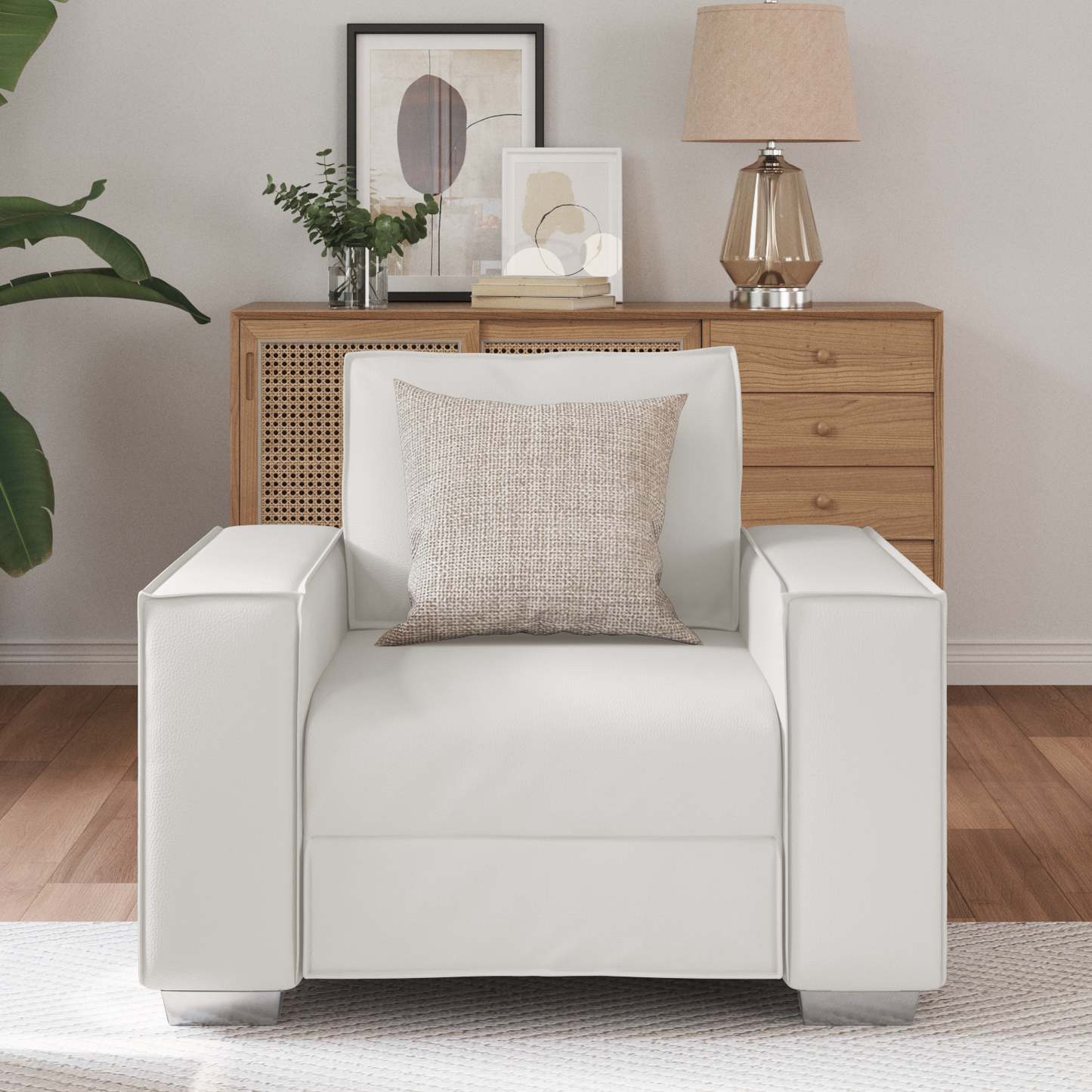 Sofa Stol Hvid 59 Cm Kunstlæder
