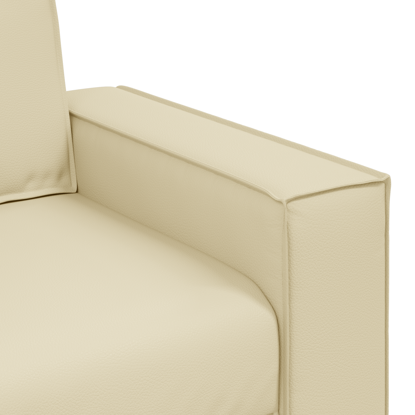 Sovesofa I Cremefarvet Kunstlæder, 120 Cm