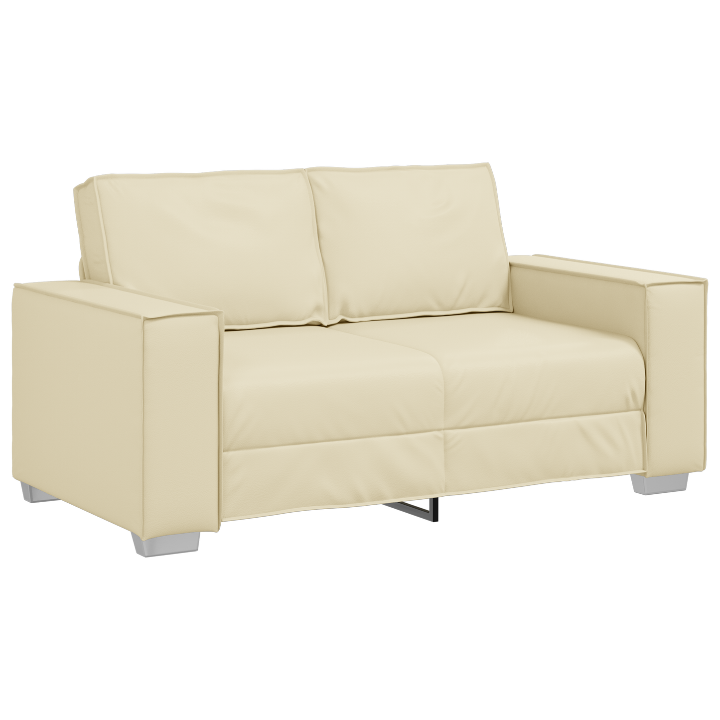 Sovesofa I Cremefarvet Kunstlæder, 120 Cm
