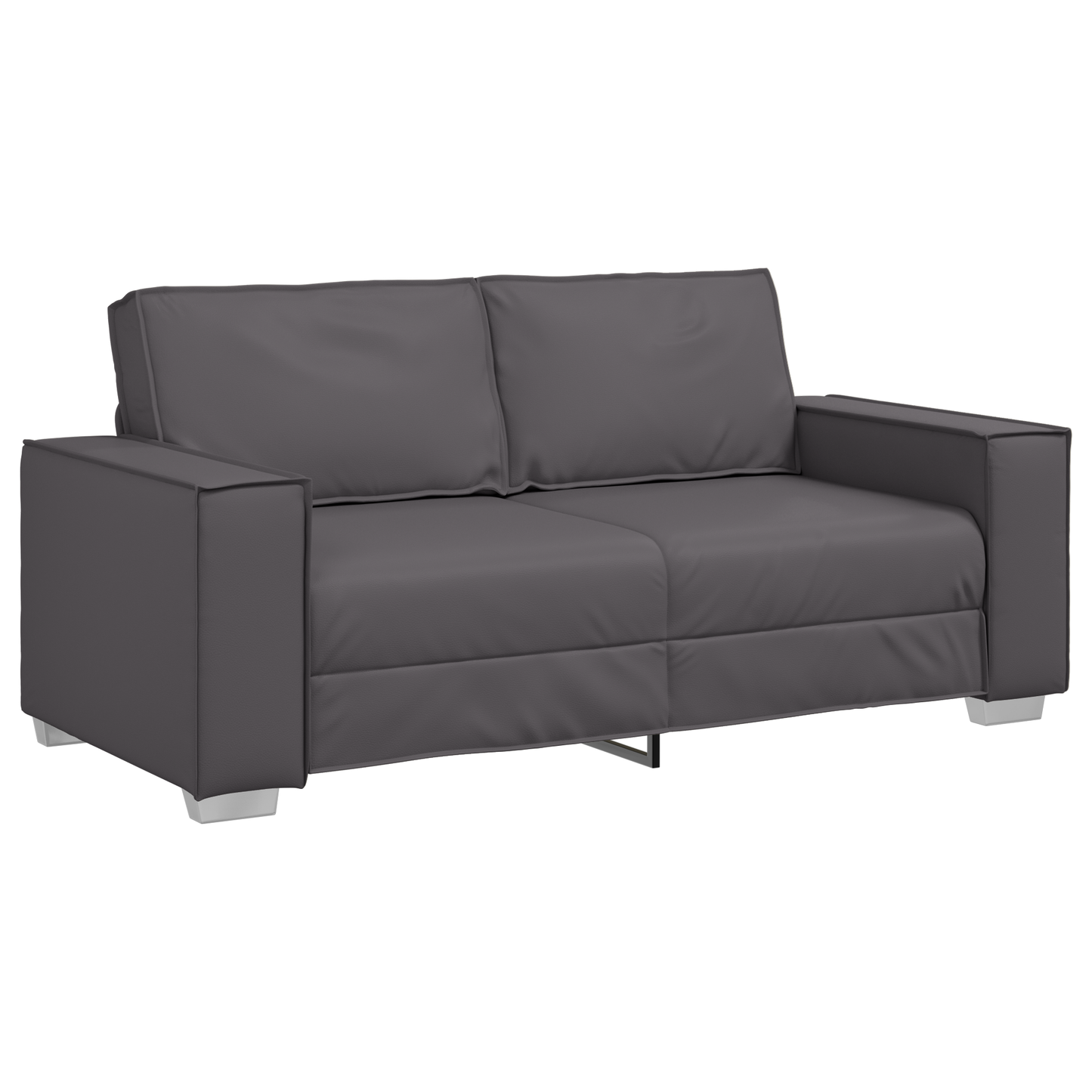 Kær Sofa Grå 140 Cm Kunstlæder