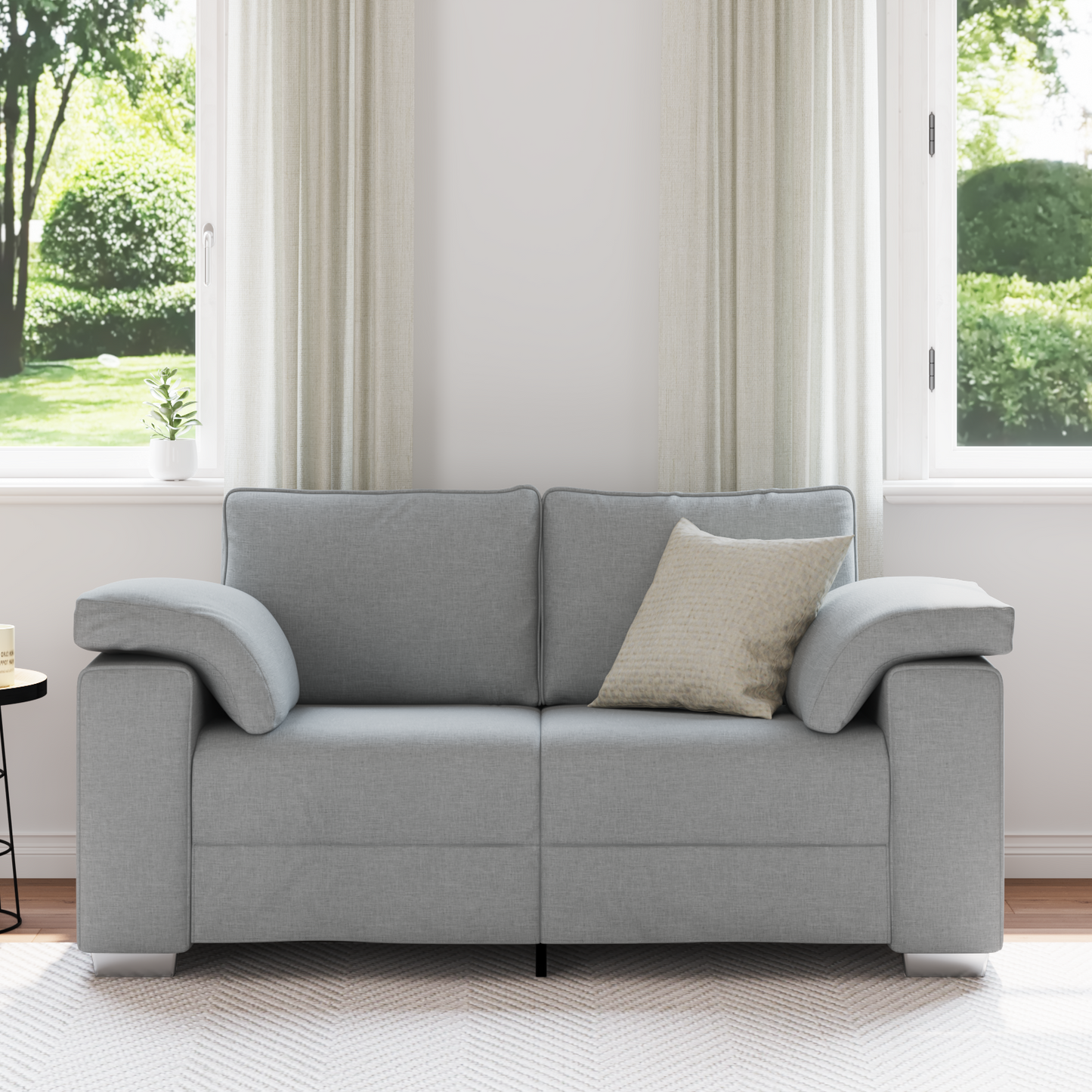 Sovesofa Lysegrå 120 Cm I Stof