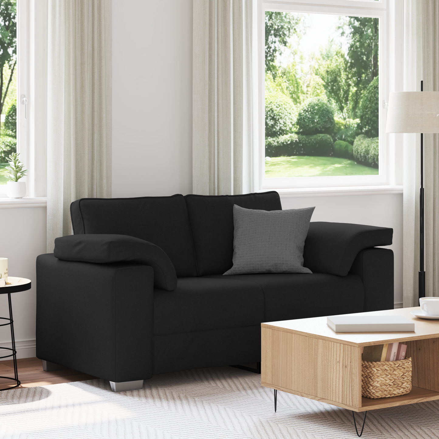 Sovesofa Sort 120 Cm I Stof