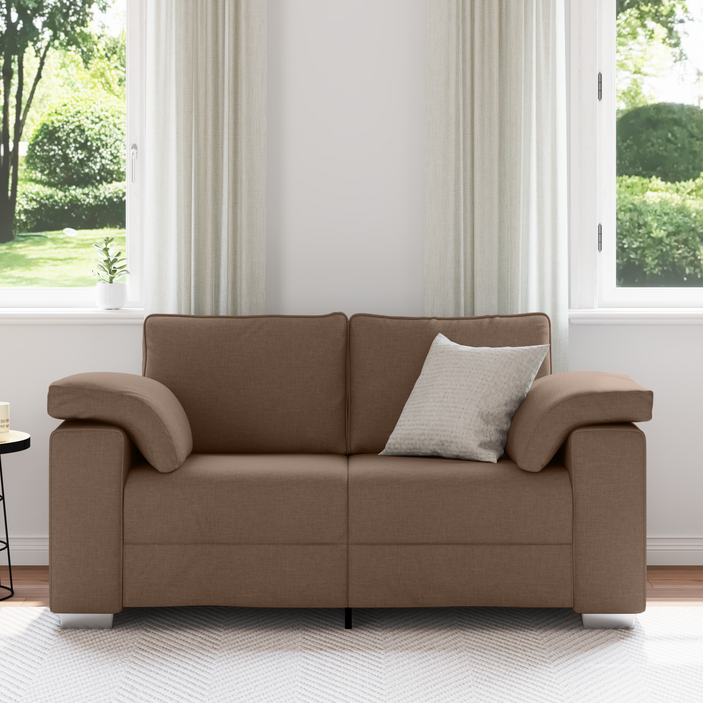 Sofa Loveseat Brun 120 Cm Stof