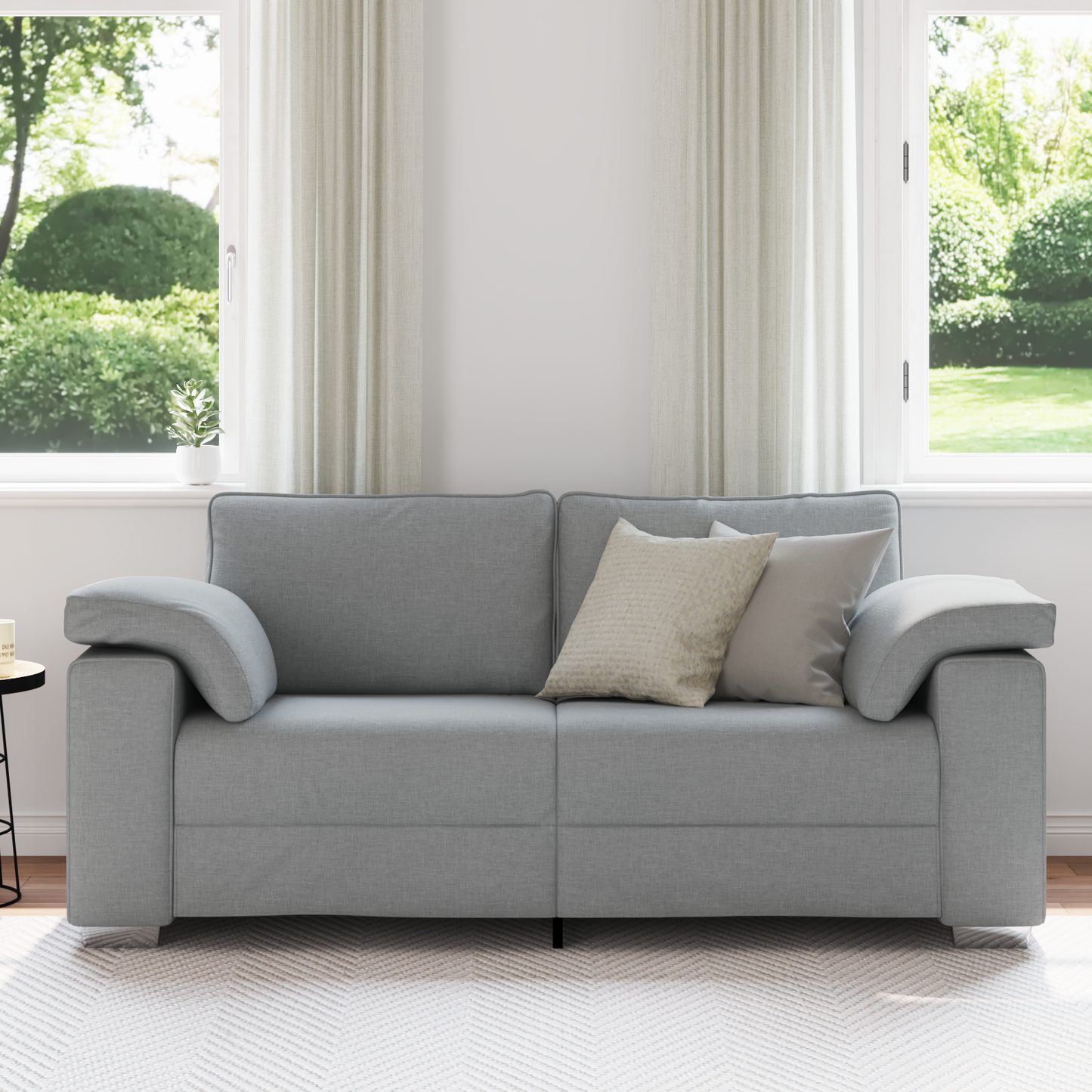 To-Personers Sofa Lys Grå 140 Cm Stof