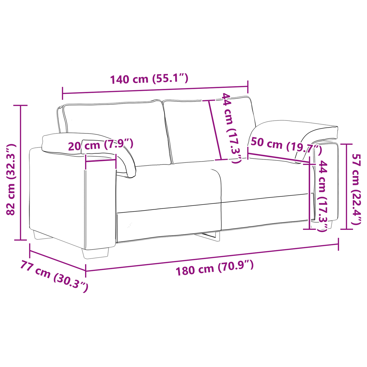 Sovesofa Vinrød 140 Cm Stof