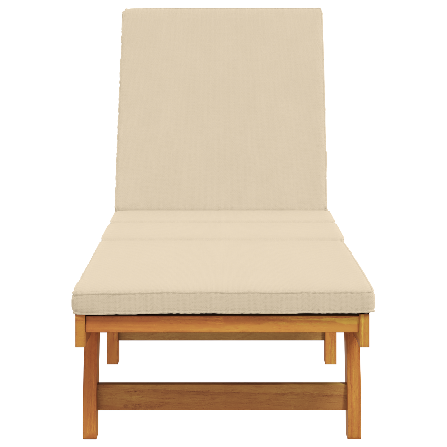 Solseng Med Hjul Og Pude I Beige, Lavet Af Massivt Træ