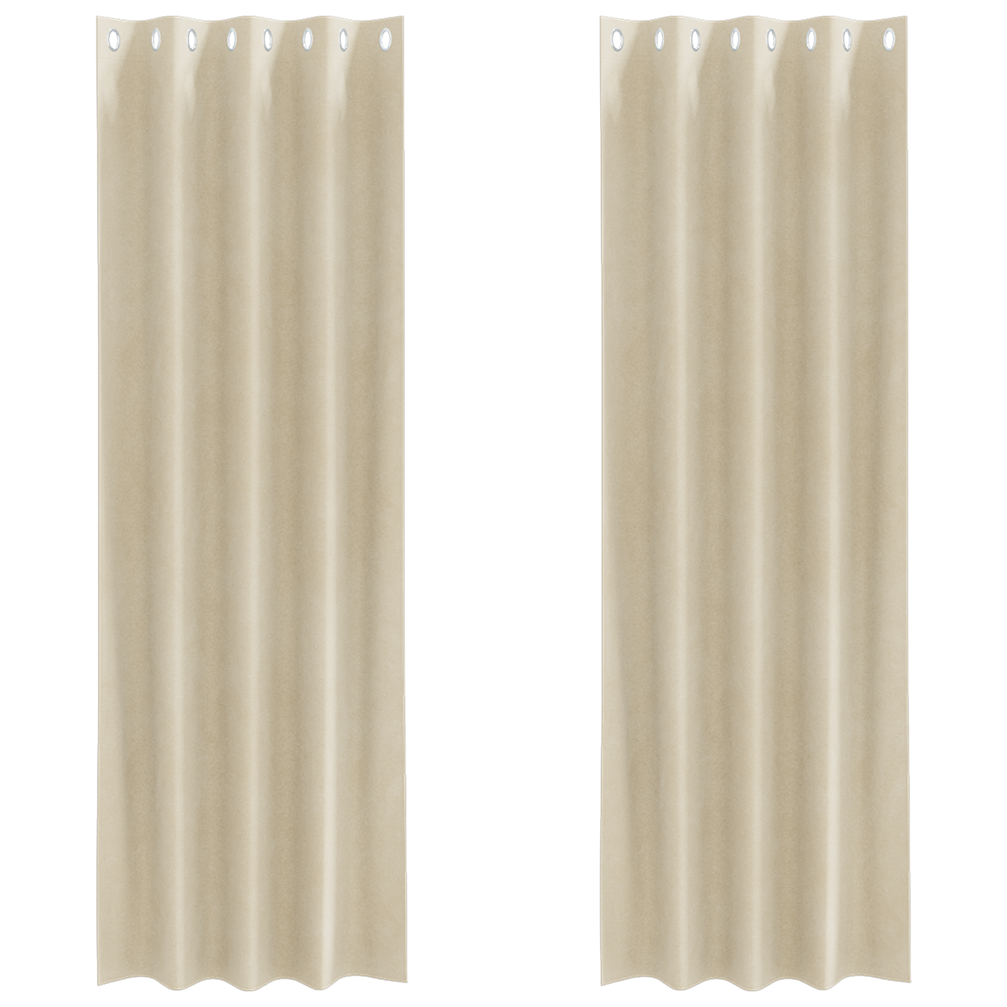 Blackout Gardiner Med Øjer 2 Stk Creme Velvet