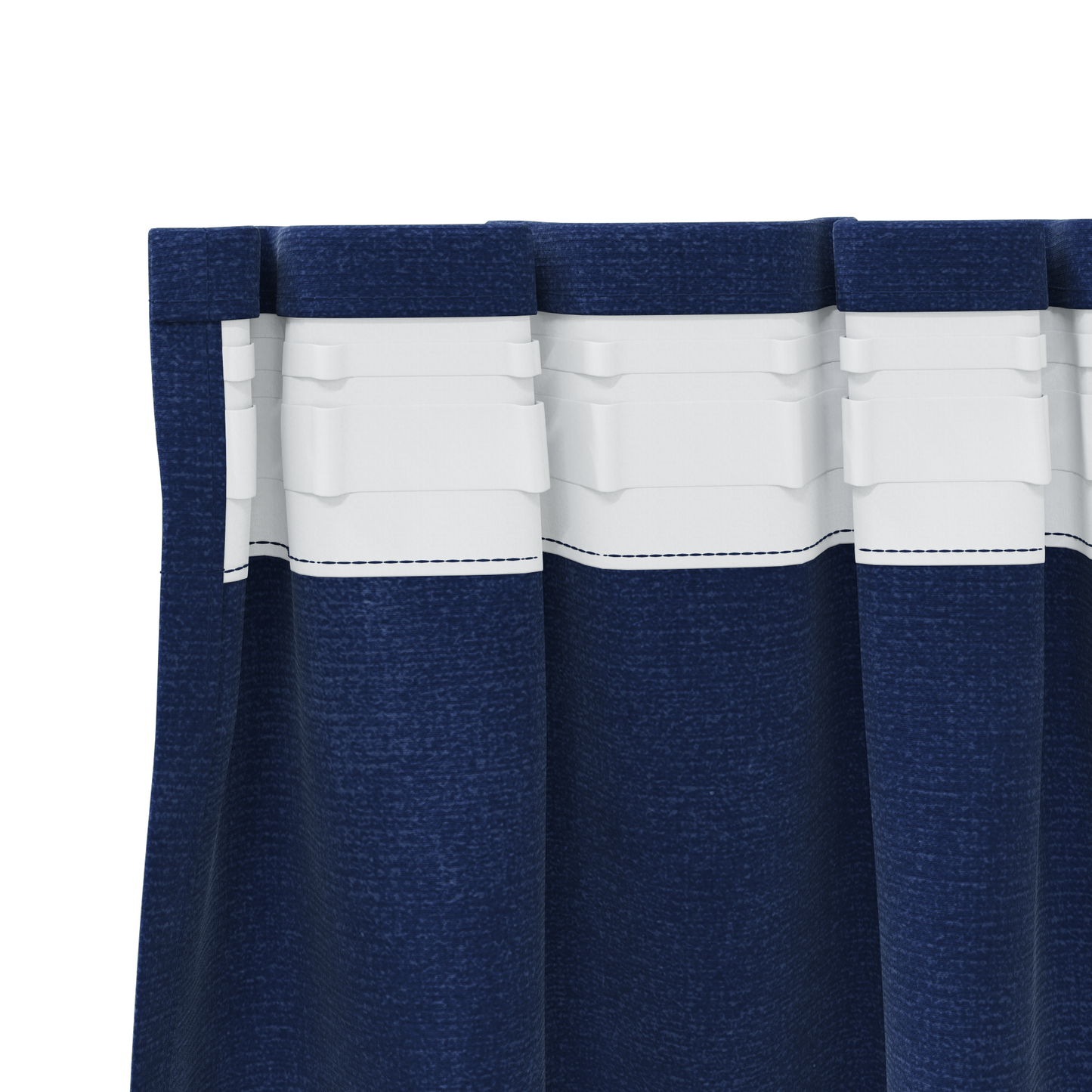 Blackout Gardiner Med Top Tape 2 Stk Mørkeblå Velour