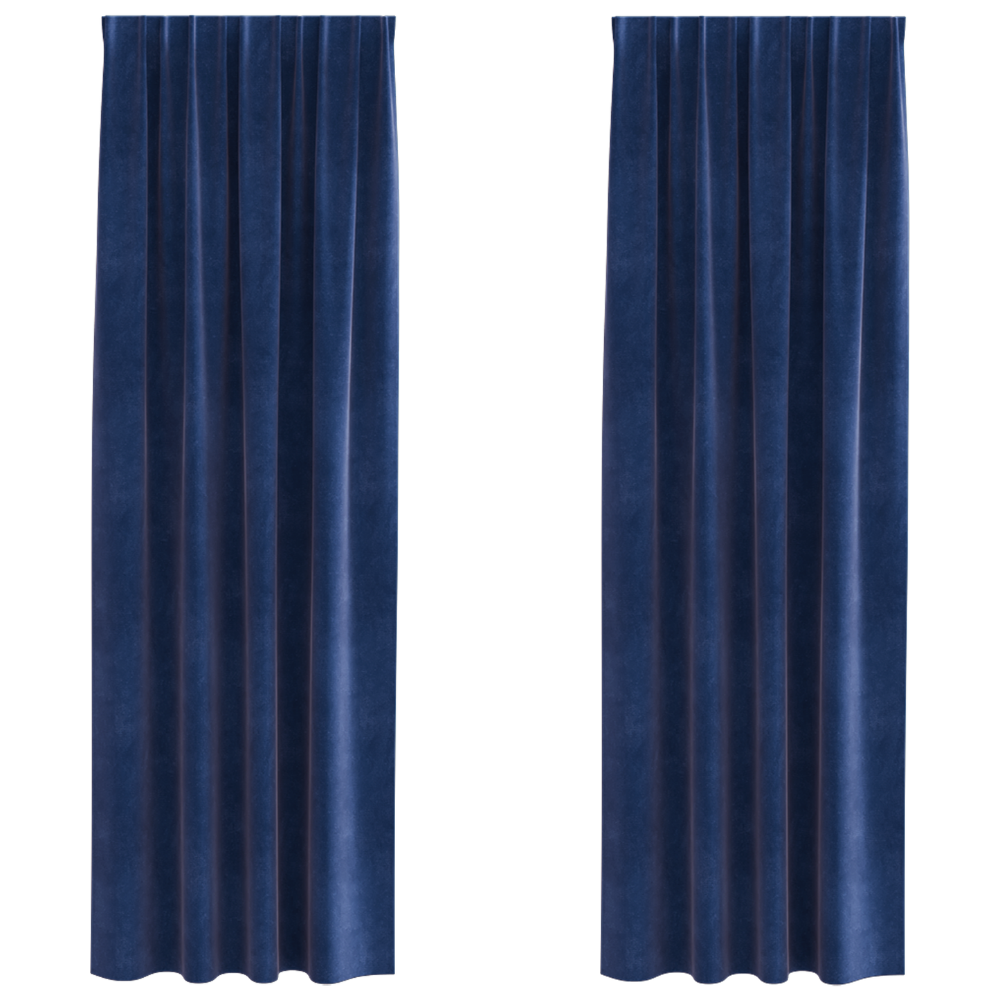 Blackout Gardiner Med Top Tape 2 Stk Mørkeblå Velour