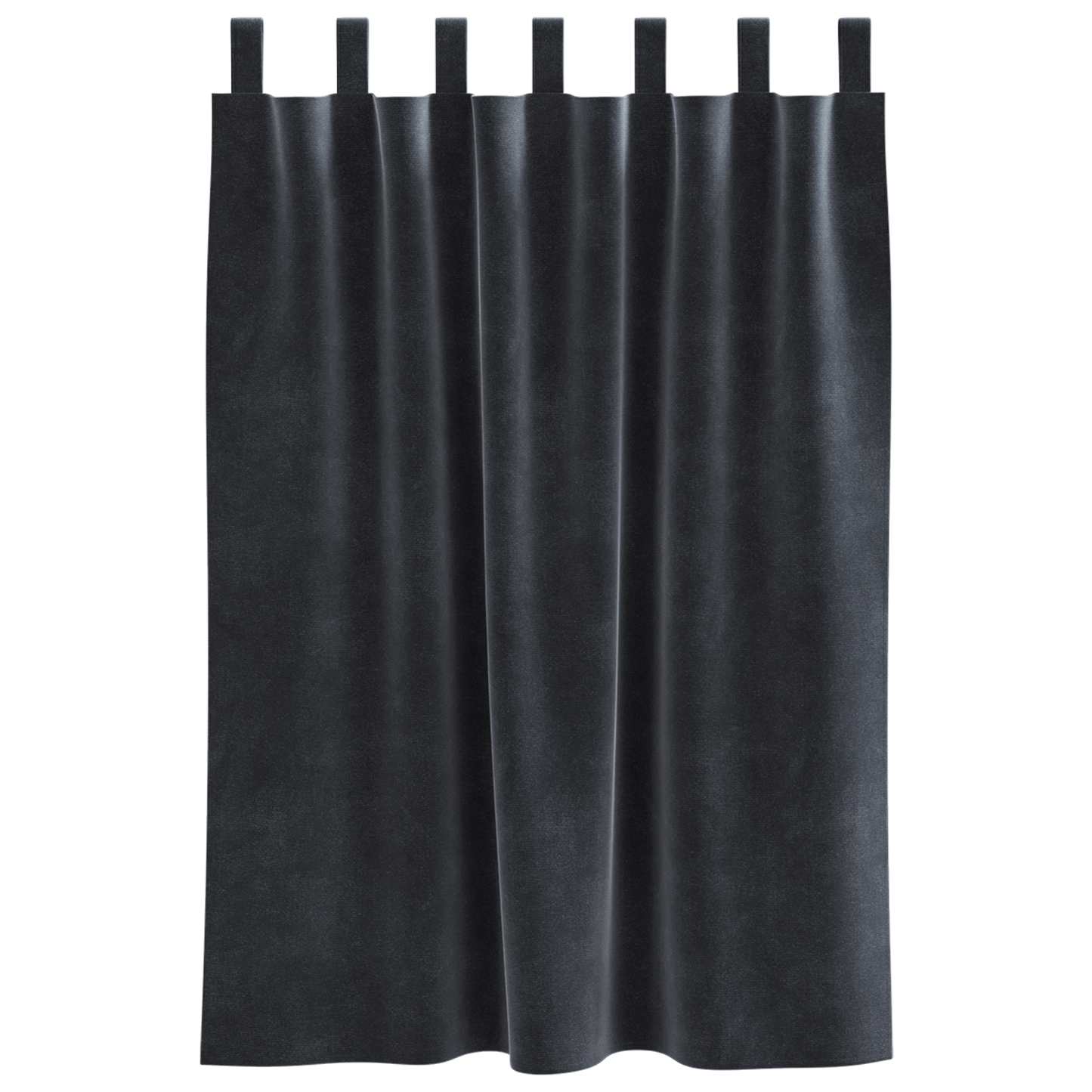 Blackout Gardiner Med Ophængsløkker 2 Stk Mørkegrå Velour