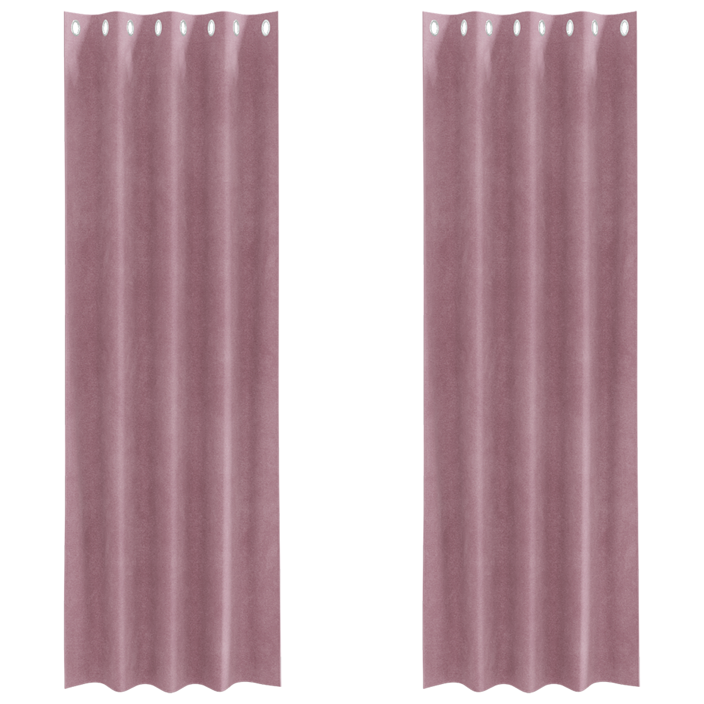 Blackout Gardiner Med Øjer 2 Stk Mørk Pink Velour