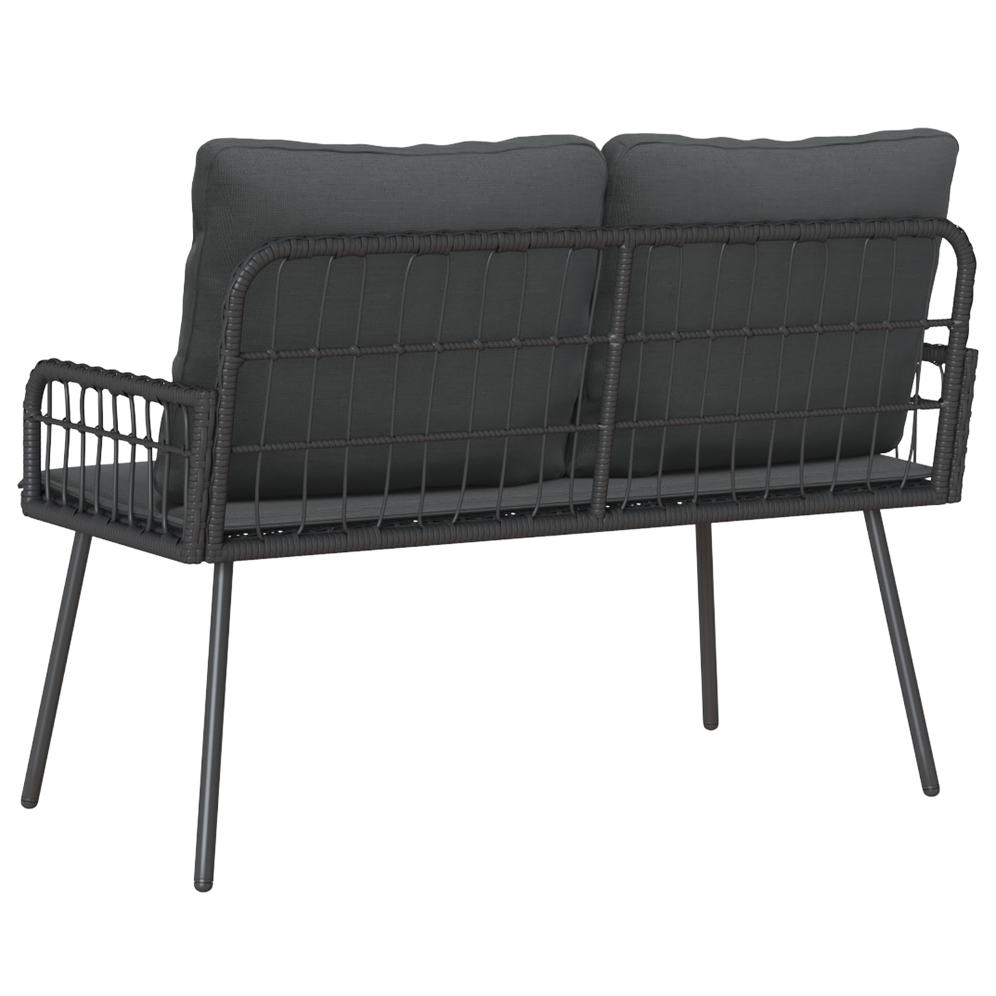 Havebænk Sort 114X64X78 Cm Poly Rattan