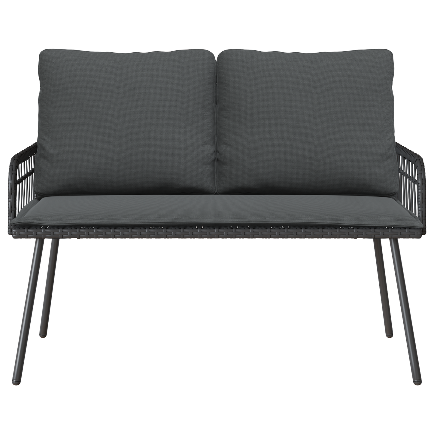 Havebænk Sort 114X64X78 Cm Poly Rattan