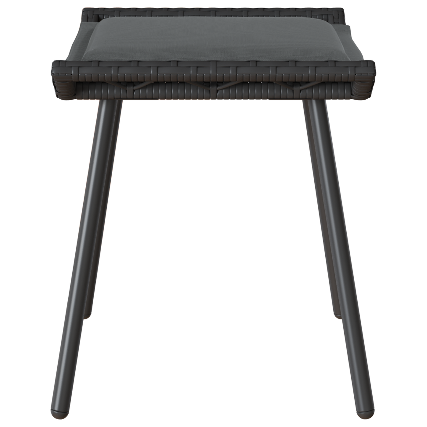 Havefodskammel Med Pude 2 Dele Grå 50 X 40 X 45Cm Polyester