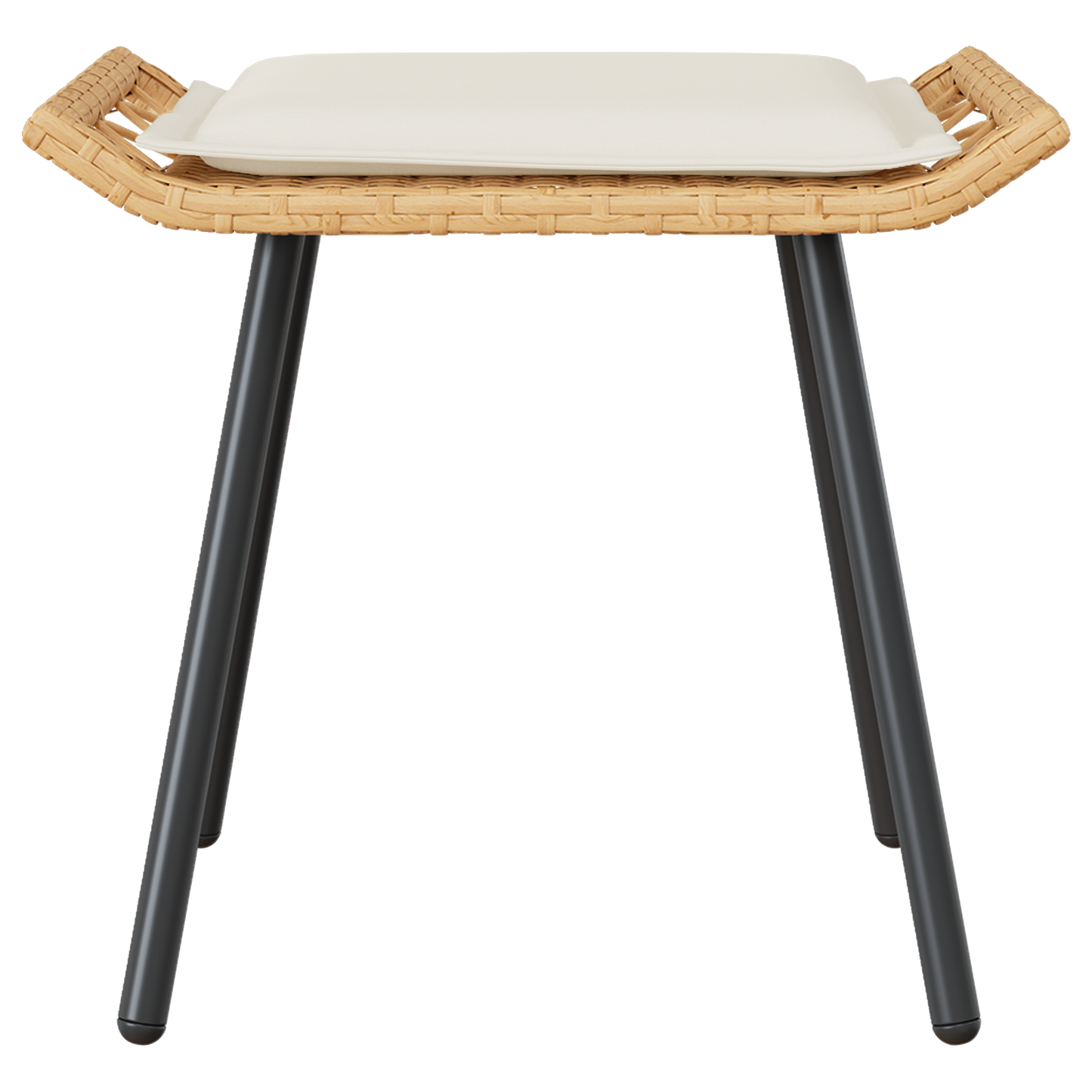 Havefodskammel Med Pude 2 Dele Brun 50 X 40 X 45Cm Polyester