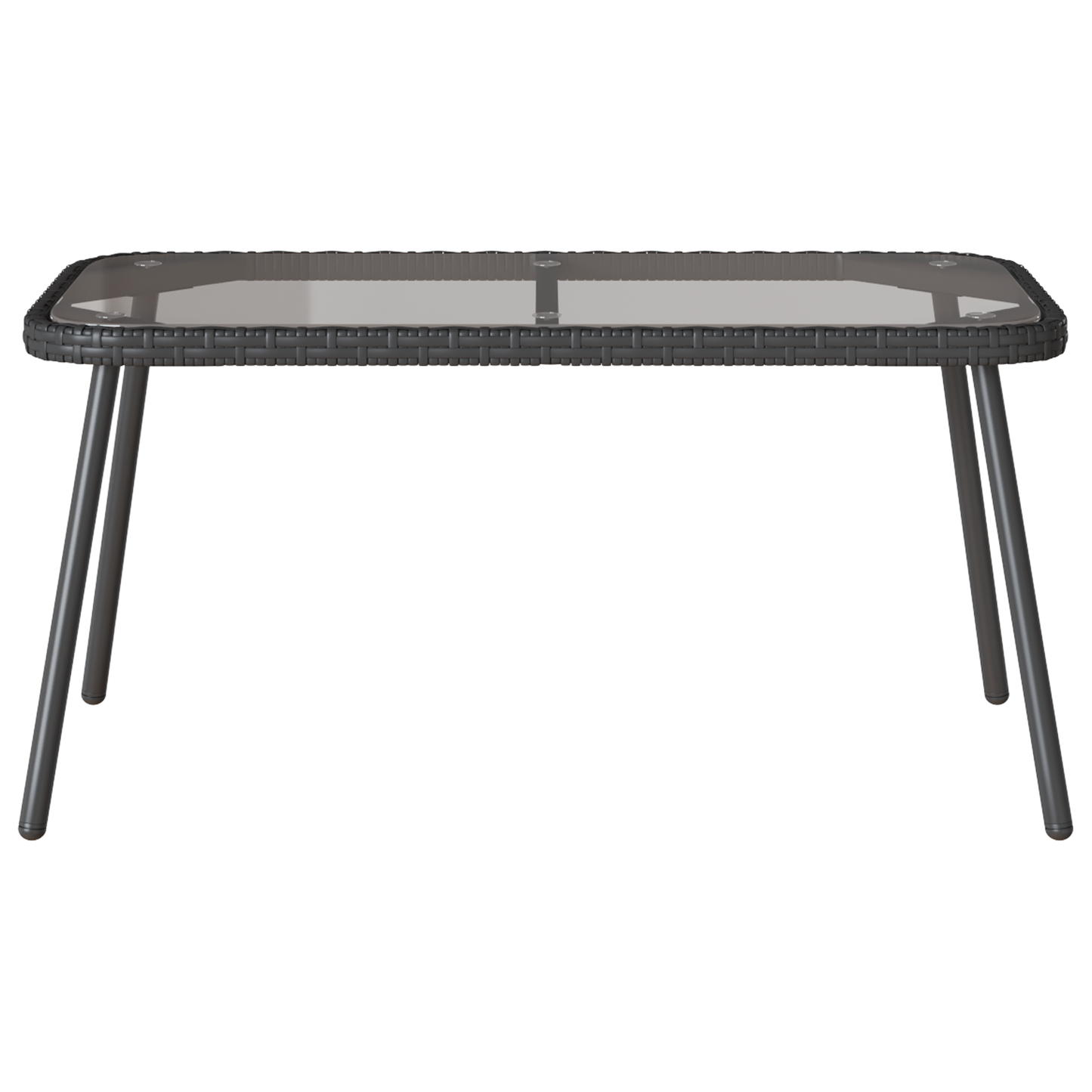 Kaffebord Sort 90X45X42 Cm Polyrattan