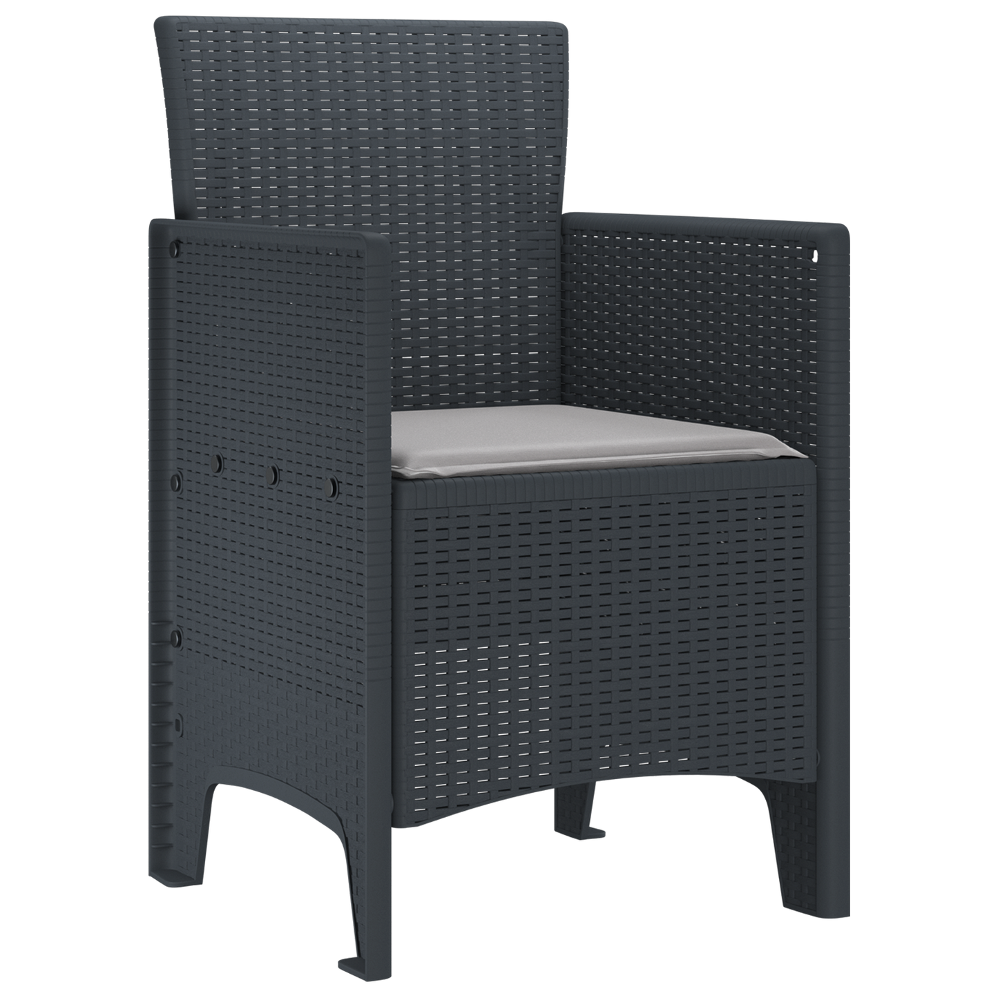 Havestole Med Puder 2 Stk Antracit Poly Rattan
